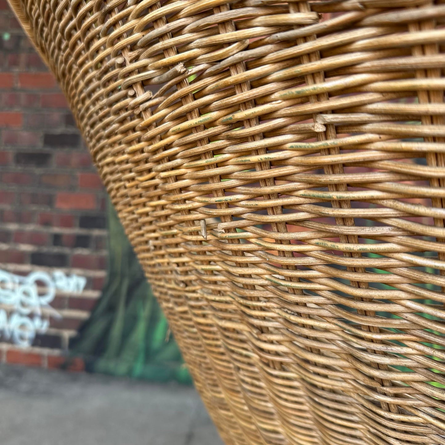 Mid-Century Modern Adrian Pearsall Comfort Designs Tall Rattan Wicker Peacock Chair