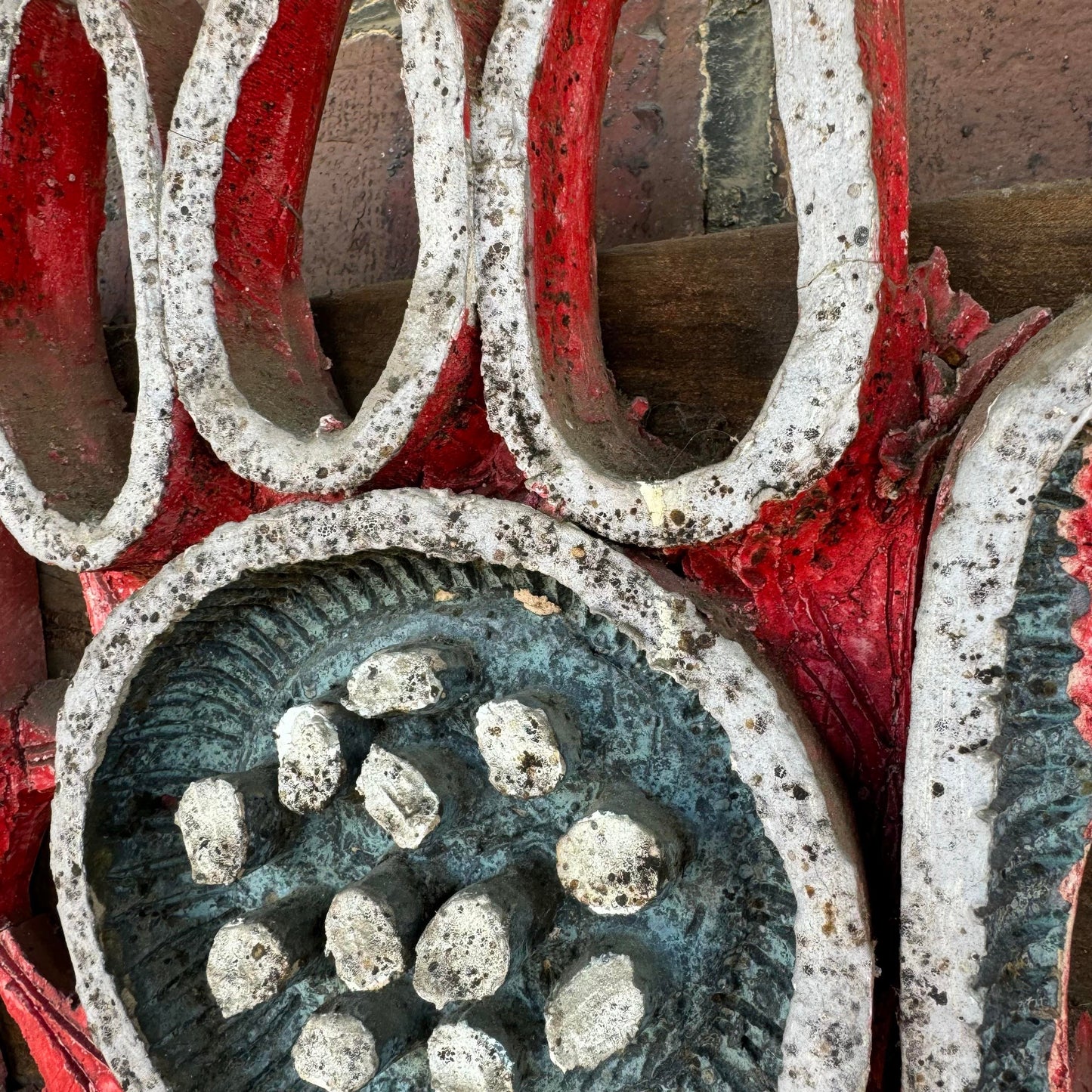 Ceramic Abstract Sculpture Mounted on Wood by Brain Heard Wall Art