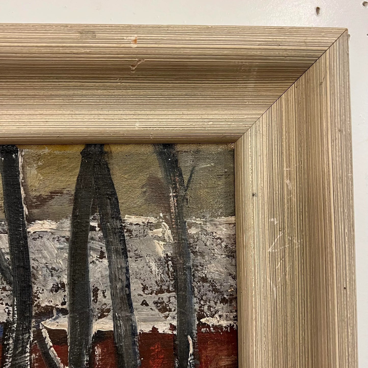 Cleveland Winter Cityscape Painting Signed Halt