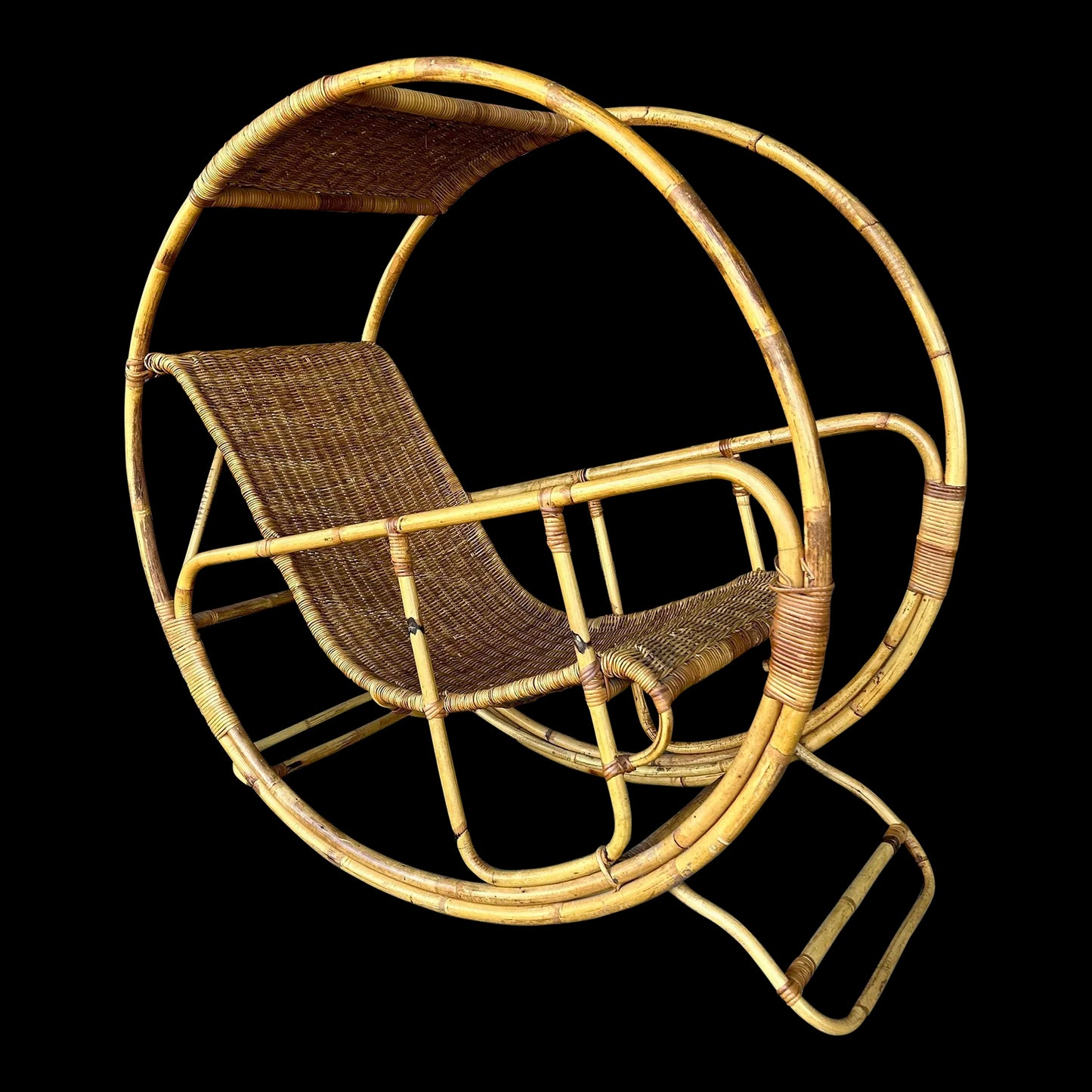 Franco Benttonica Dondolo Rattan Rocking Chair