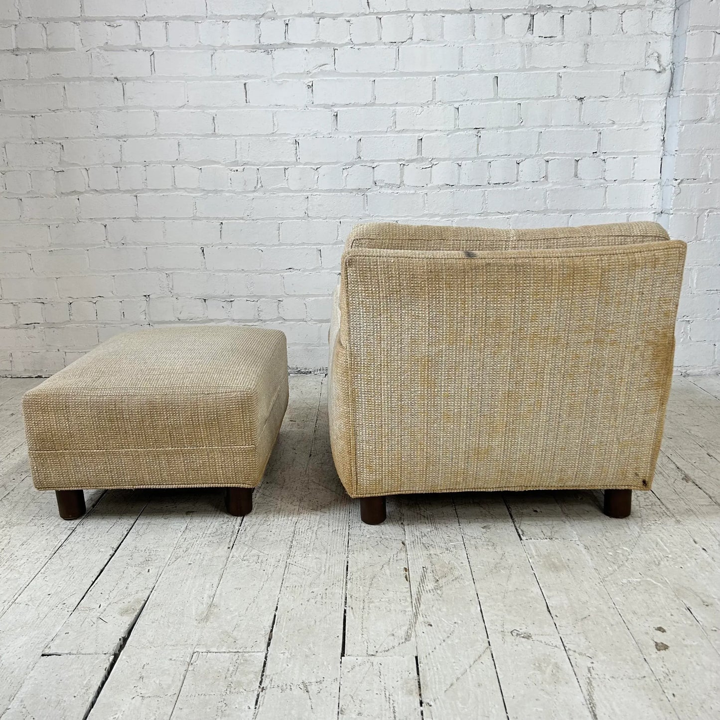 Mid Century Modern Lounge Chair With Ottoman Selig Needs Recovered