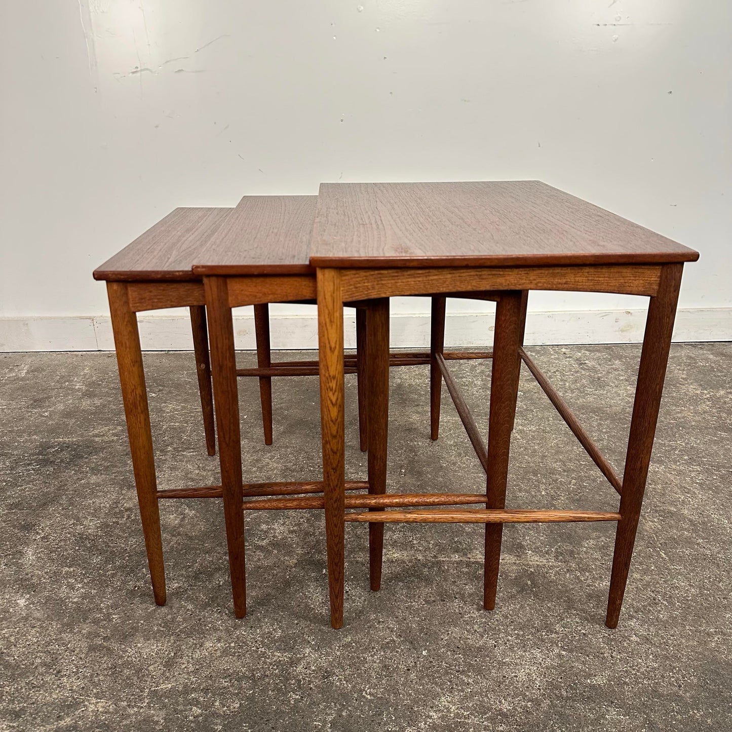 Mid Century Modern Teak Dux Nesting Table Made in Sweden