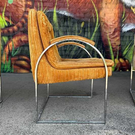 Set of 6 Founders Milo Baughman Style Dining Chairs