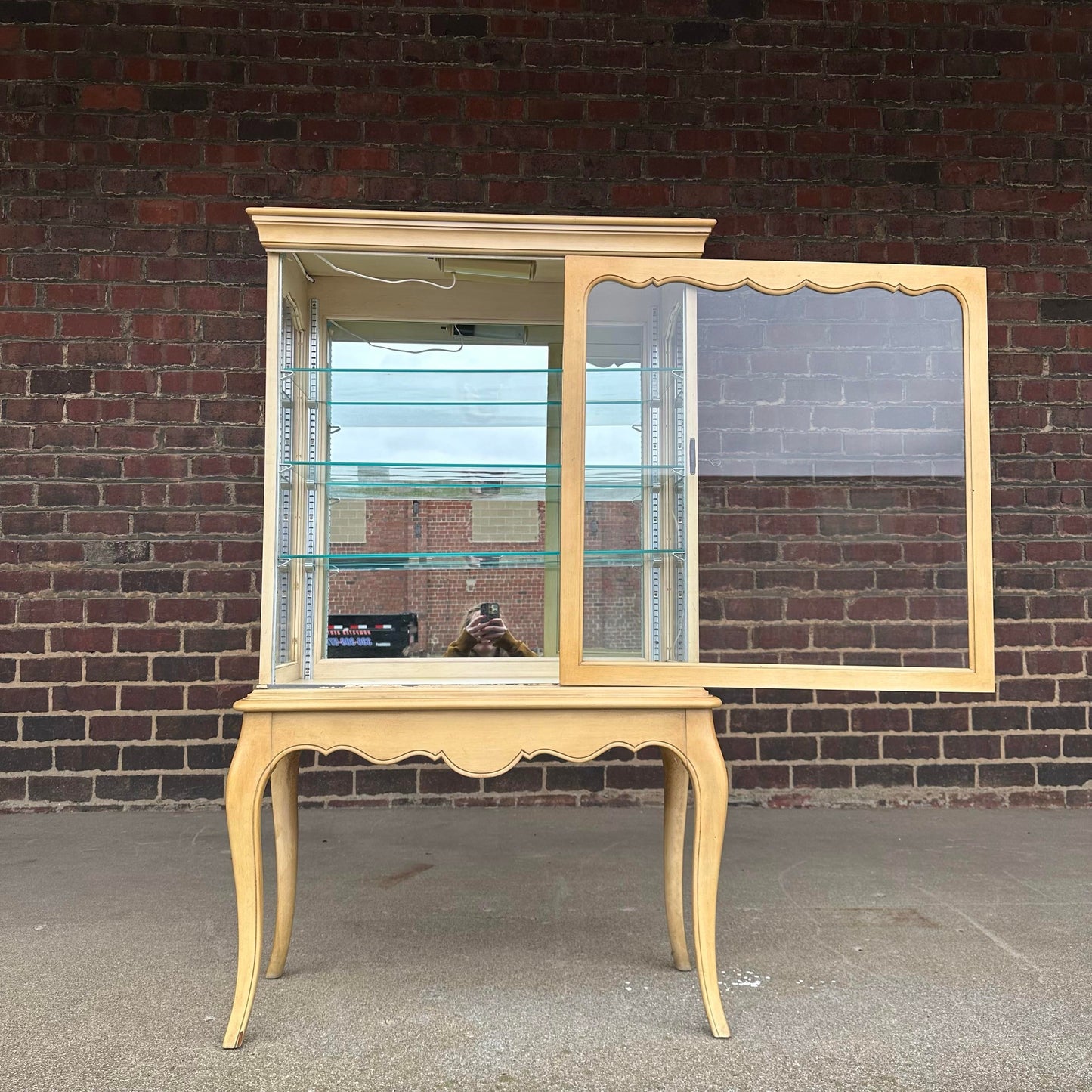 French Style Curio Glass Cabinet Hutch by Treasure House