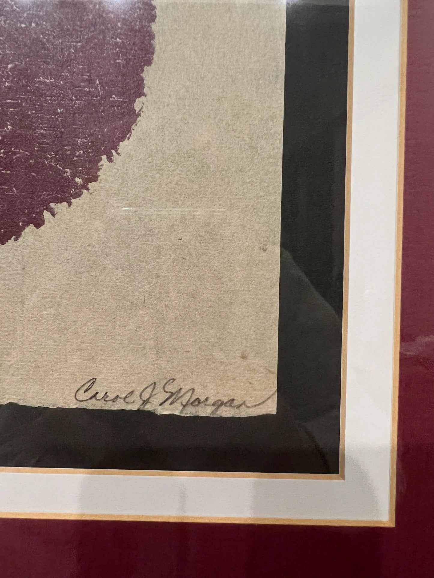 Framed Stamped Litho by Artist Carol Morgan Signed and Numbered Ap 1/1 79’