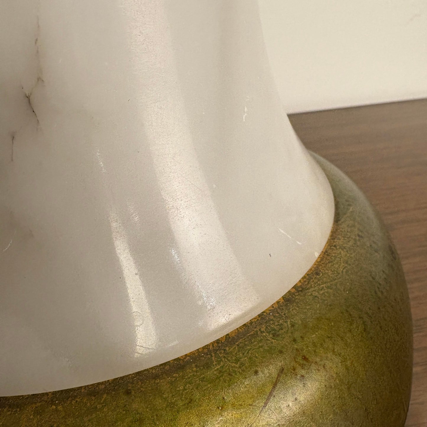 Mid-Century Modern Sculptural Balustrade Form Table Lamp in Carrera Marble