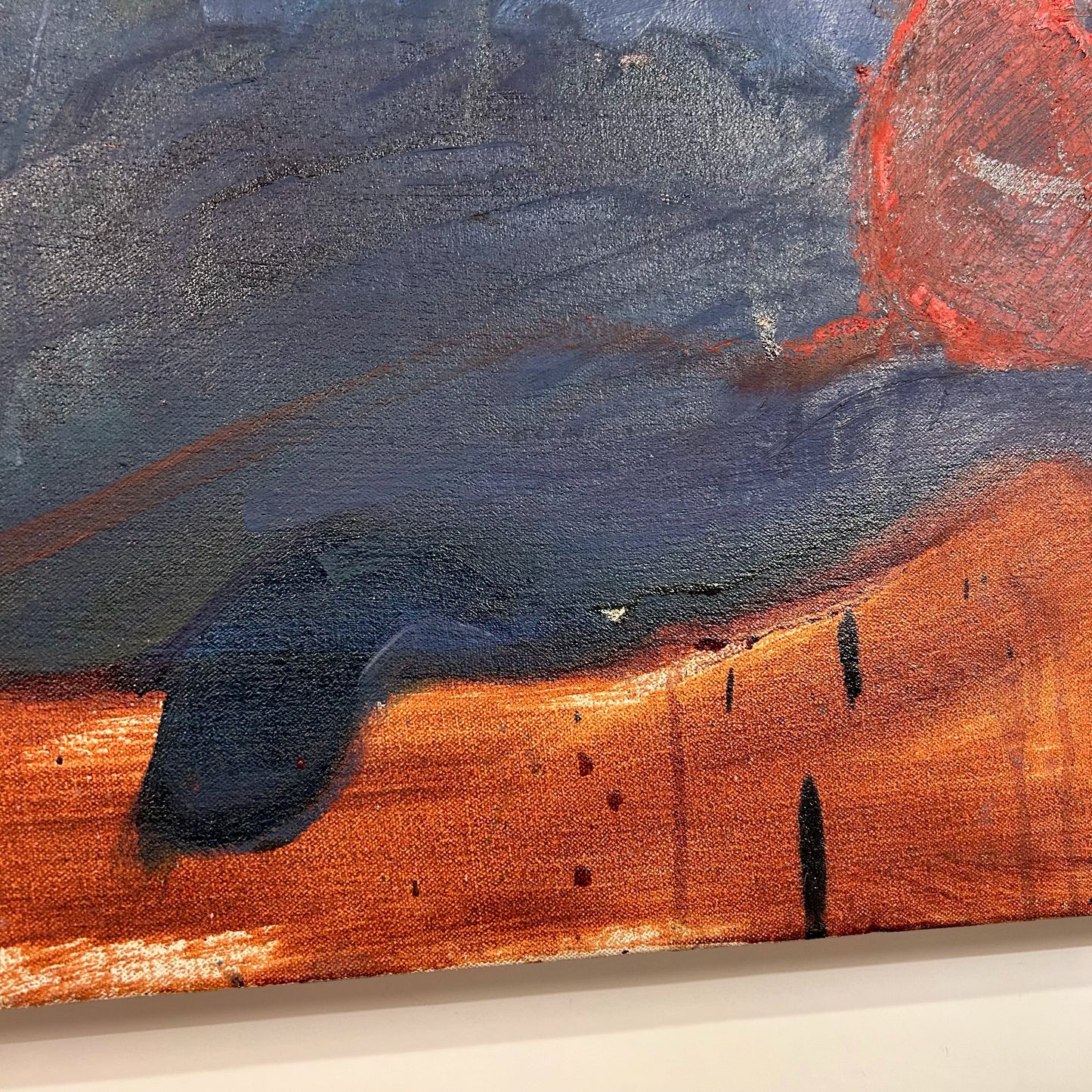 Dark and Moody Painting Bedroom Scene Purples Blue Red