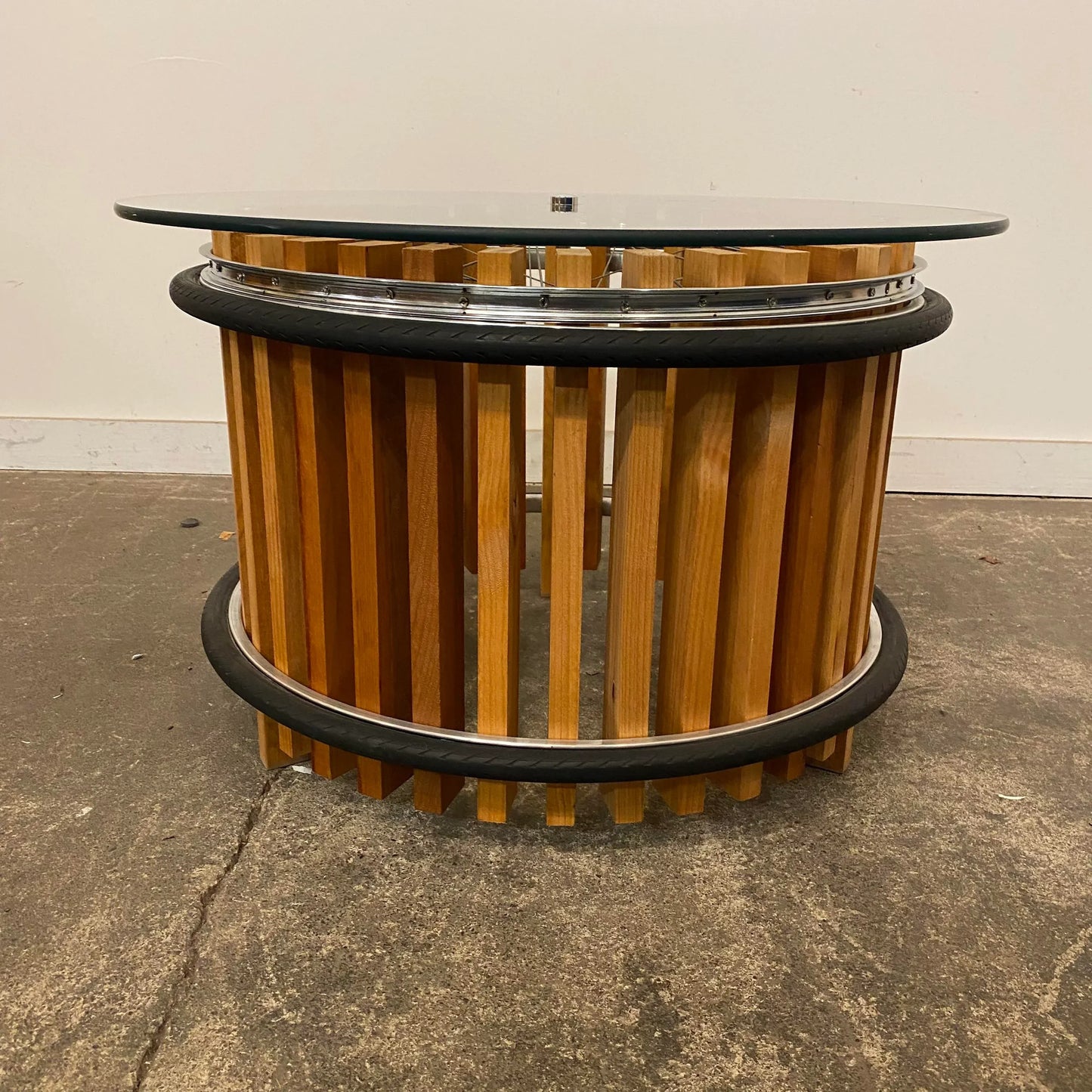 Studio Made Round Bicycle Wheel Table by K. Griesen