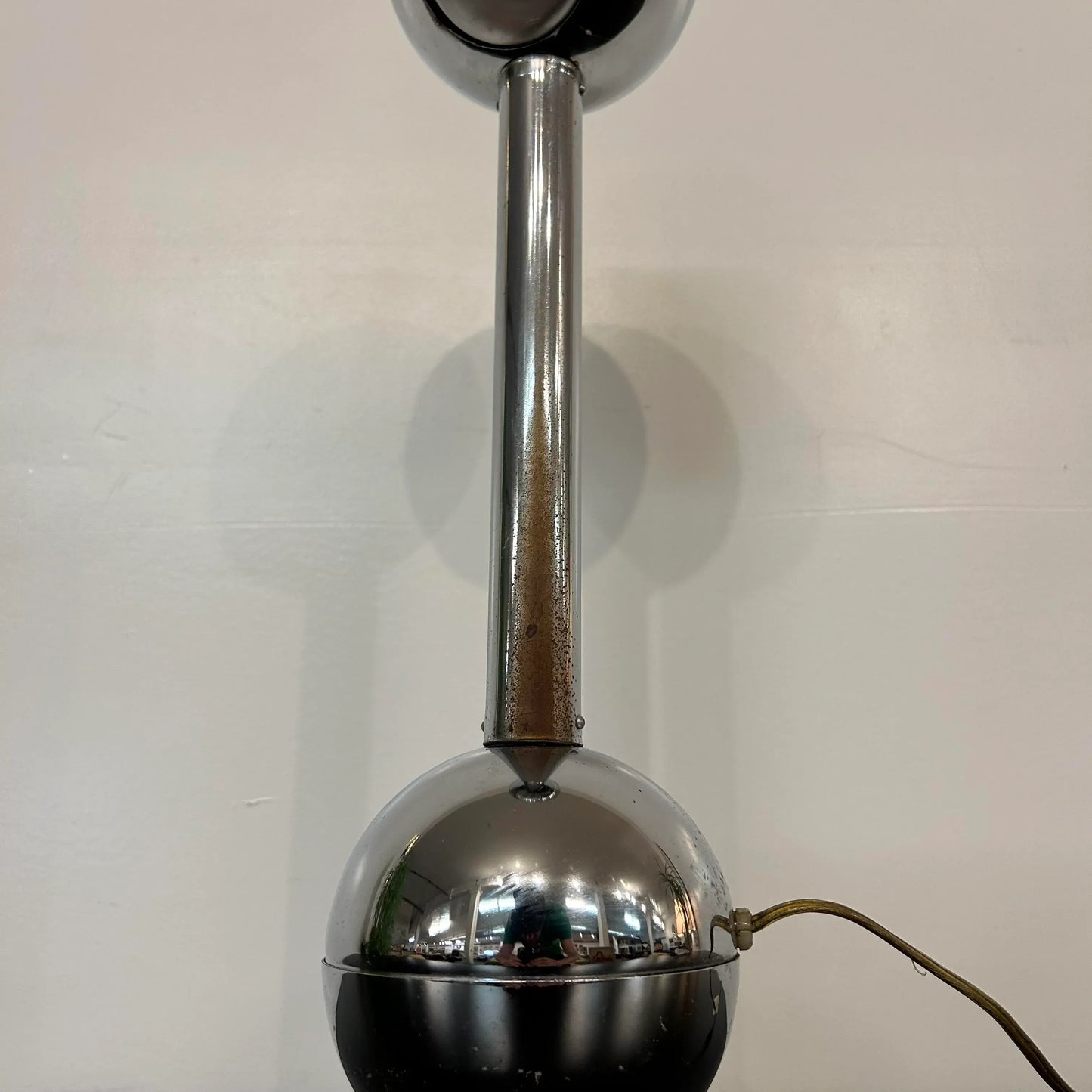 Chrome and Lucite Barbell Table Lamp by George Kovacs
