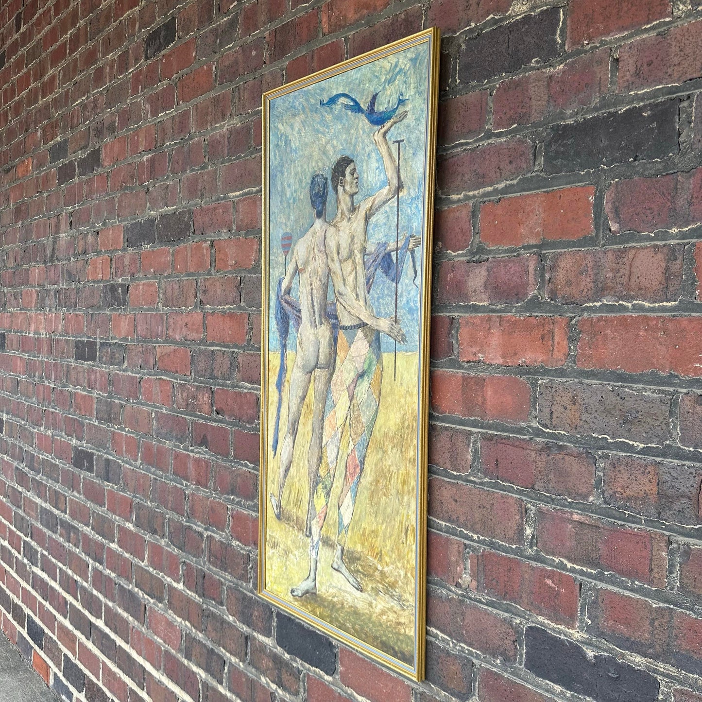 Mid-Century Modern Figure Painting by Robert C. Brisley Style of Picasso