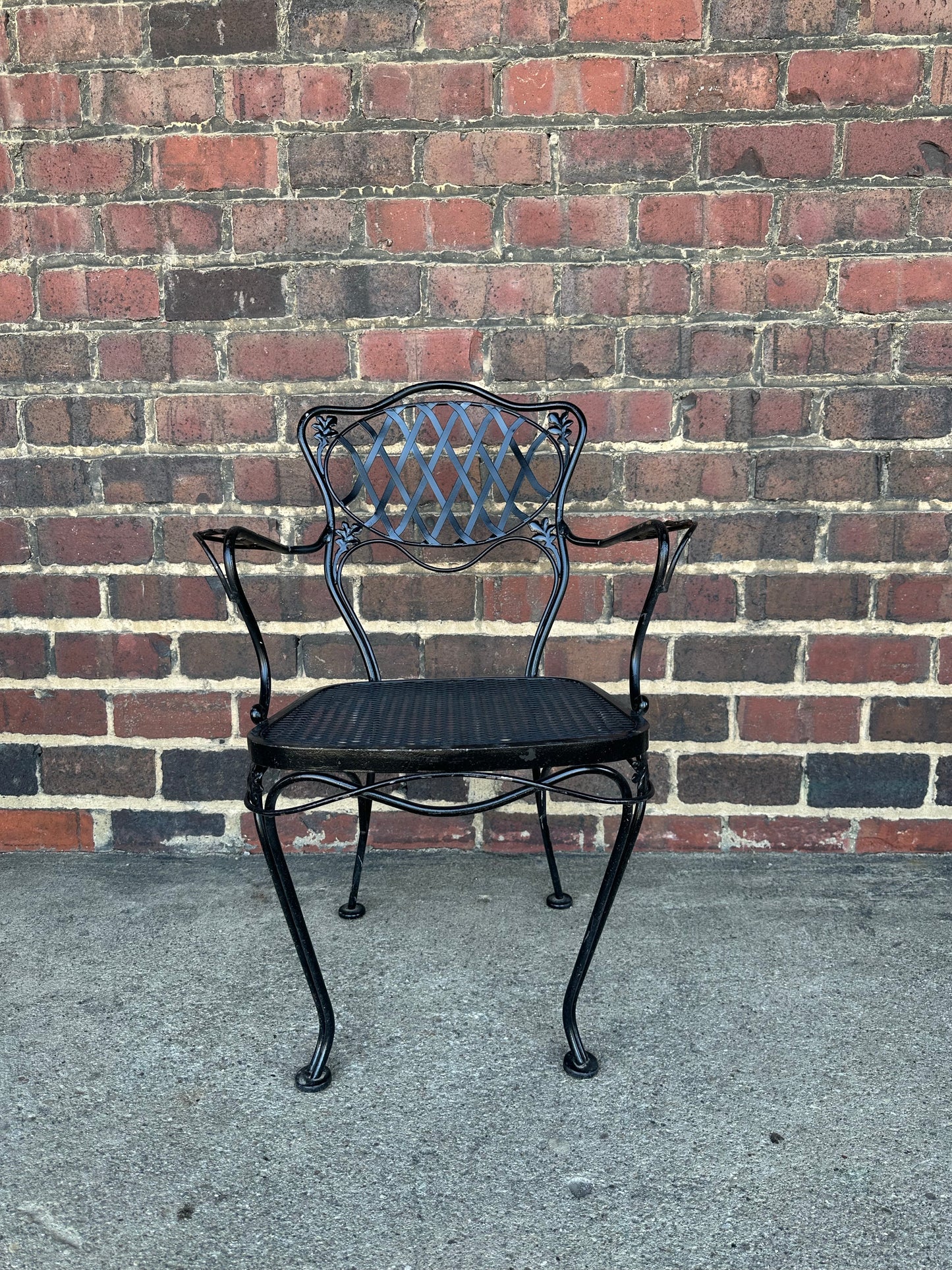 Vintage Woodard New Orleans Pattern Patio Arm Chair, Attributed