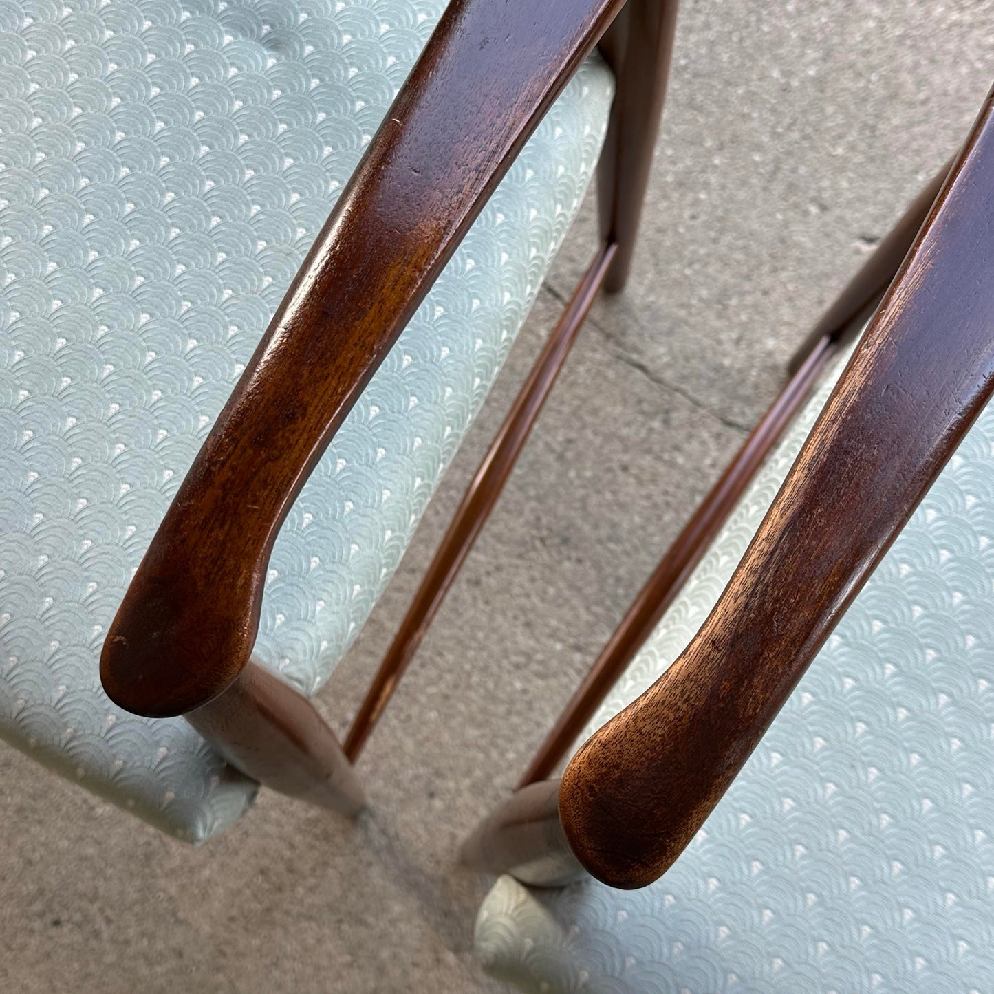 Pair of American Walnut Armchairs by Heritage Henredon