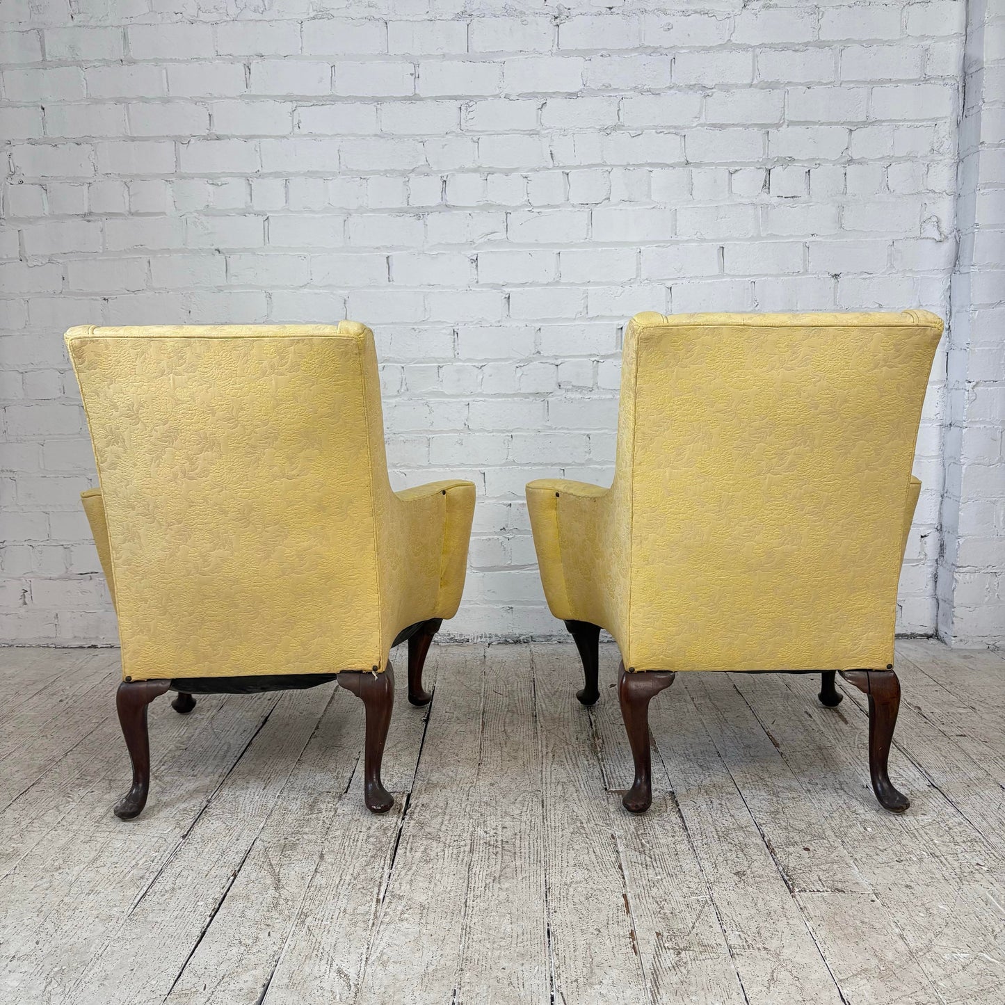 Pair of Traditional Wide Arm Antique Chairs