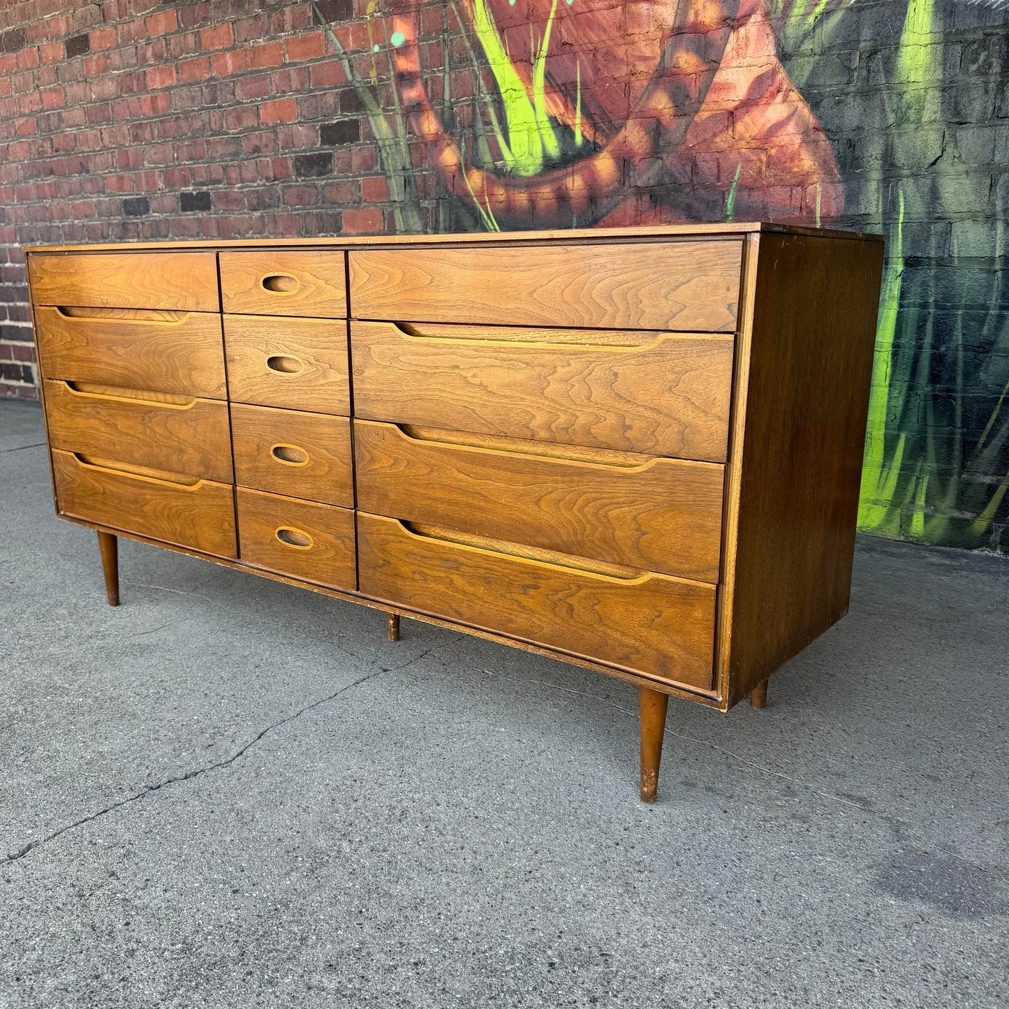Unique Mid Century Modern Wood Dresser