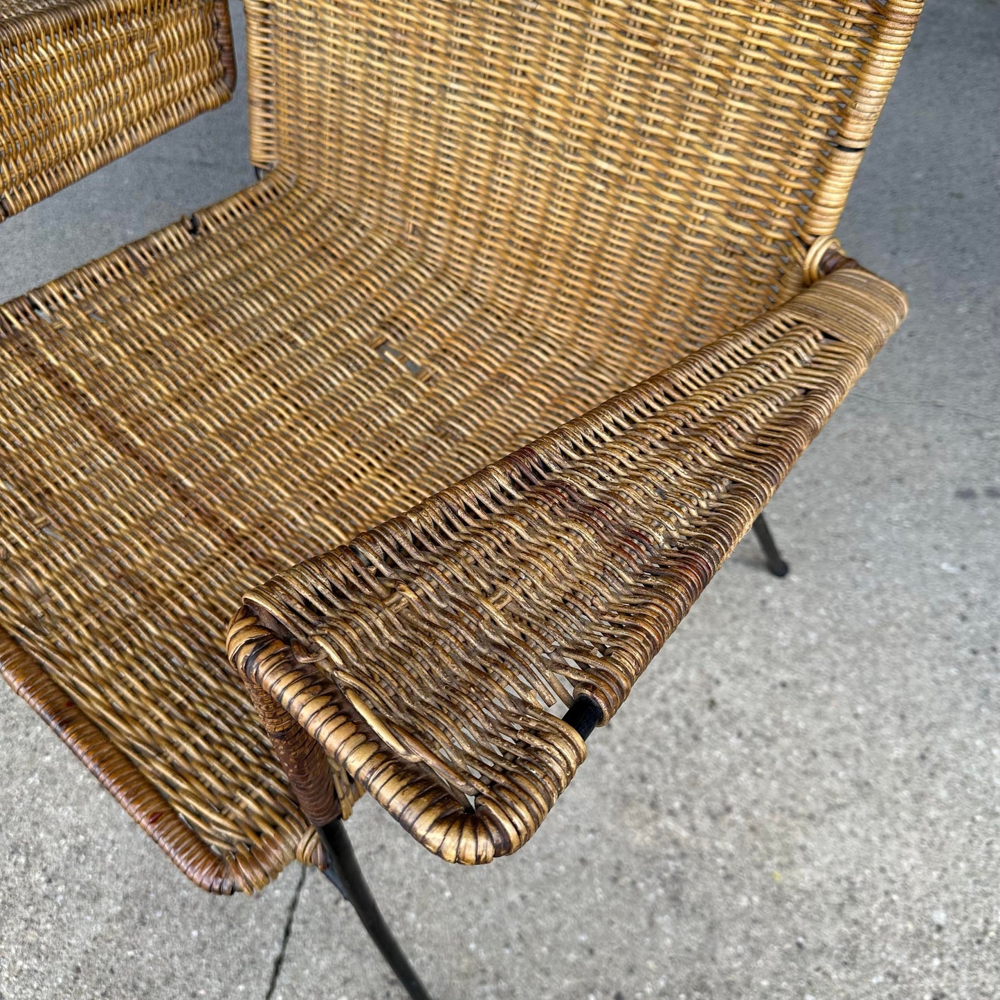 Van Keppel-Green Rattan and Iron Patio Chair