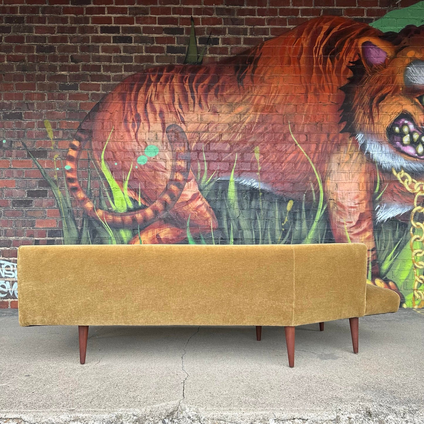 Edward Wormley for Dunbar Angle Sofa Reupholstered in Mohair