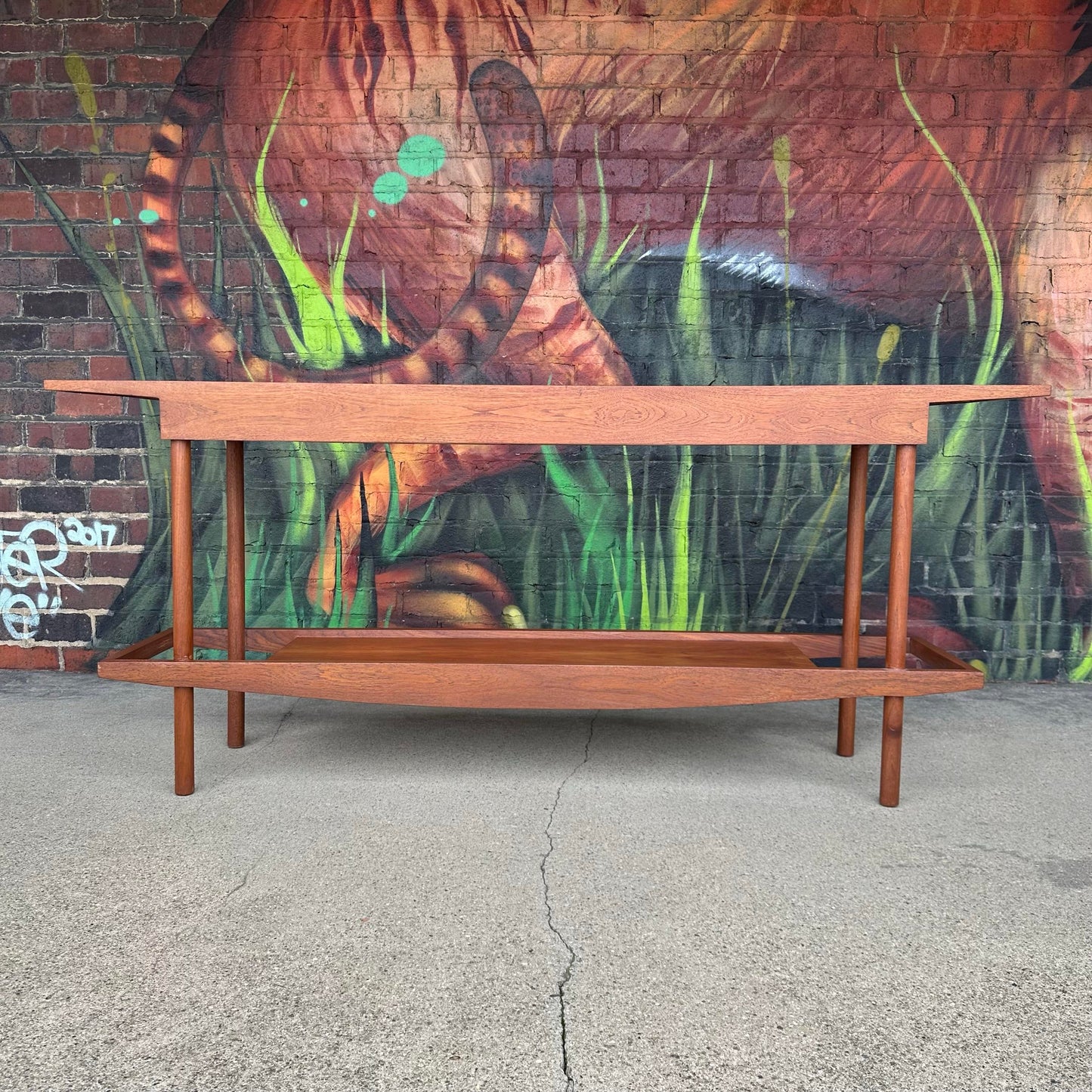 William Pahlmann Walnut Studio Console Table