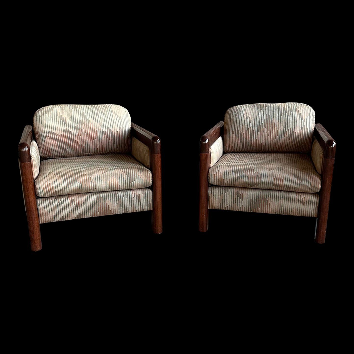 Pair of 1980s David Edward Company Club Chairs