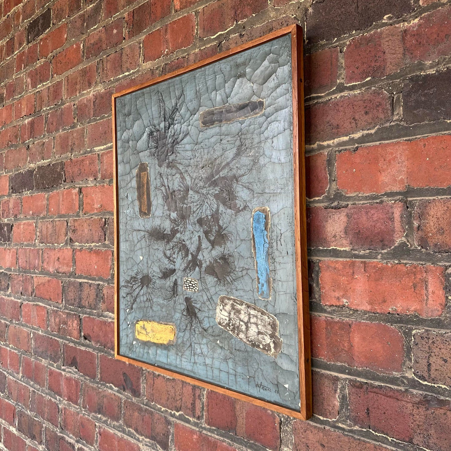 1956 Joseph (Jef) Banc Abstract Mixed Media Painting