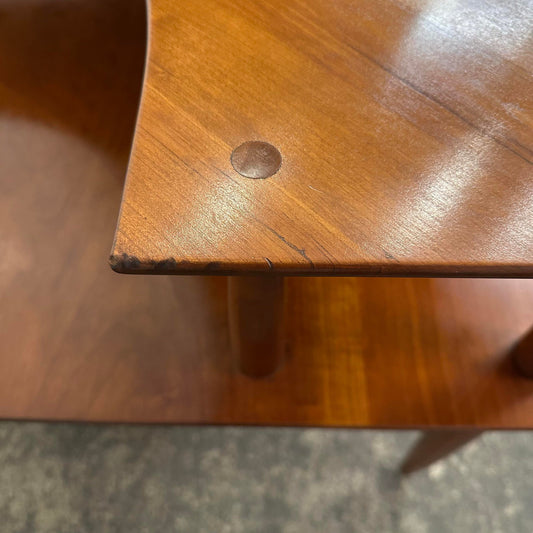Willett Furniture Solid Cherry Two-Tier Corner Side Table