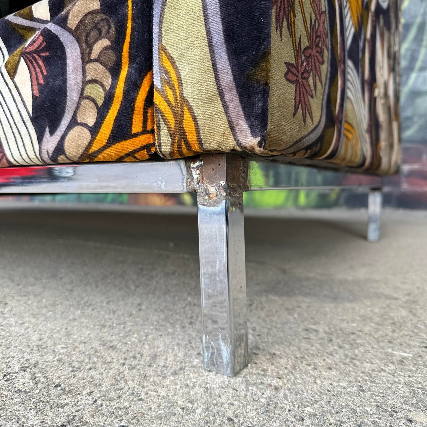 Adrian Pearsall for Craft Associates Sofa With Jack Lenor Larsen Fabric