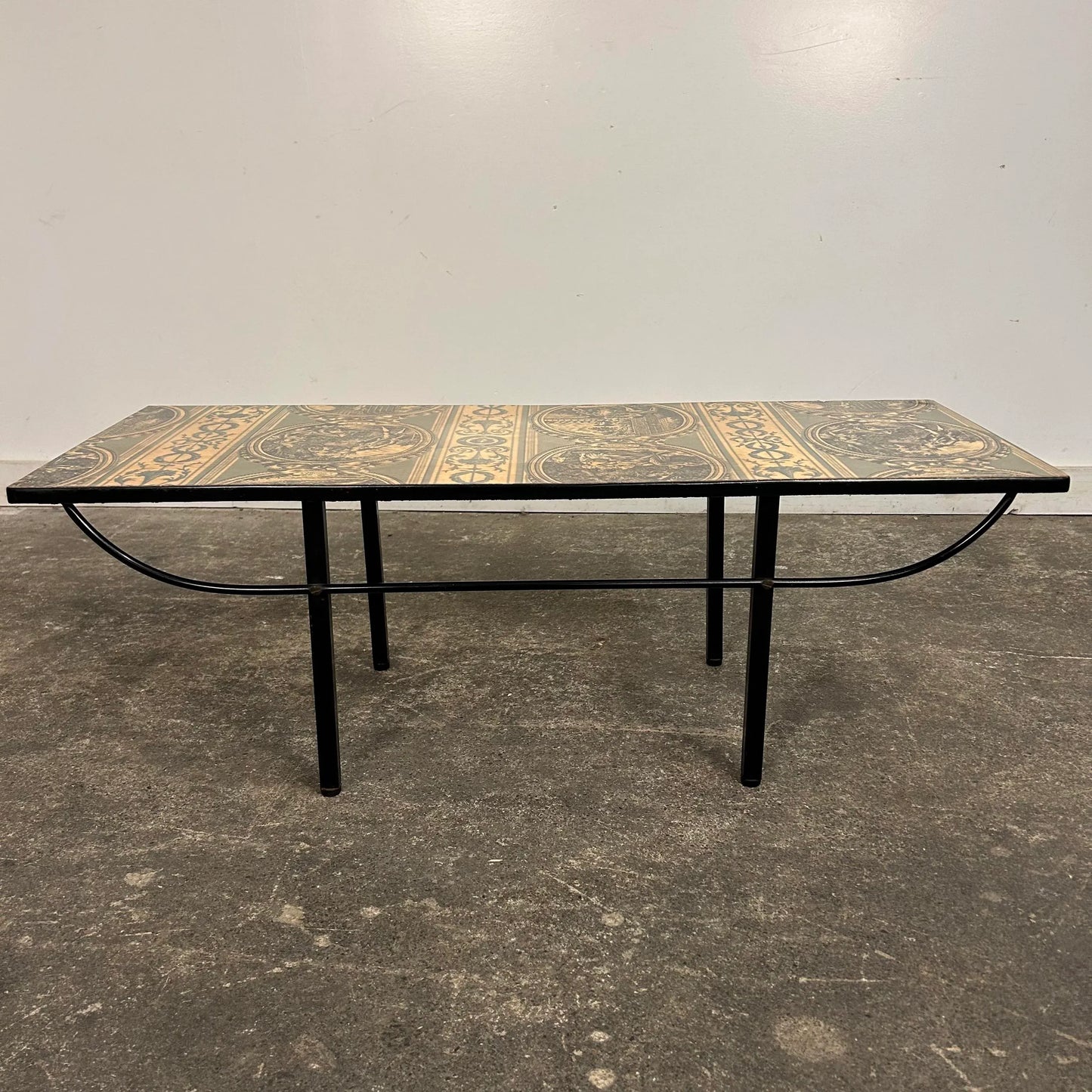 Vintage Fornasetti Style Petite Coffee Table Iron