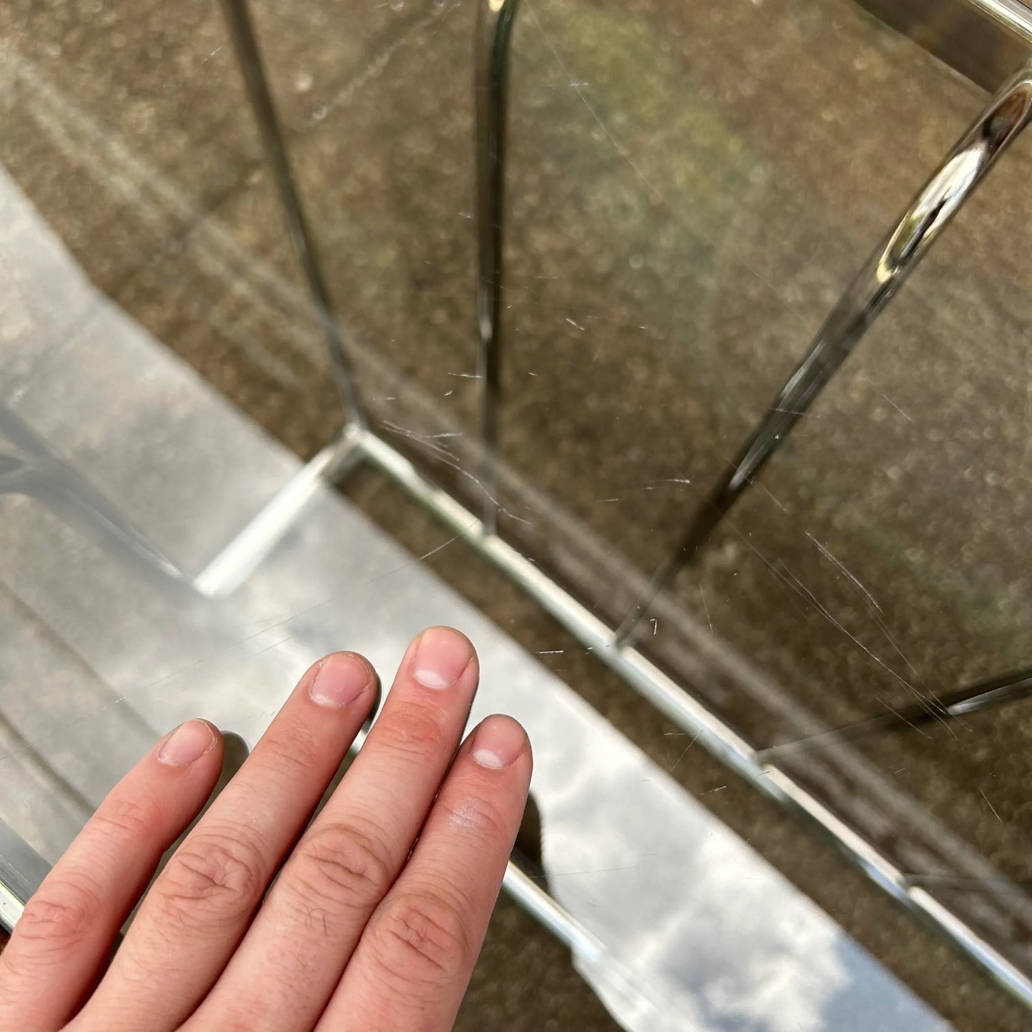 Milo Baughman Style Smoked Glass Console Table