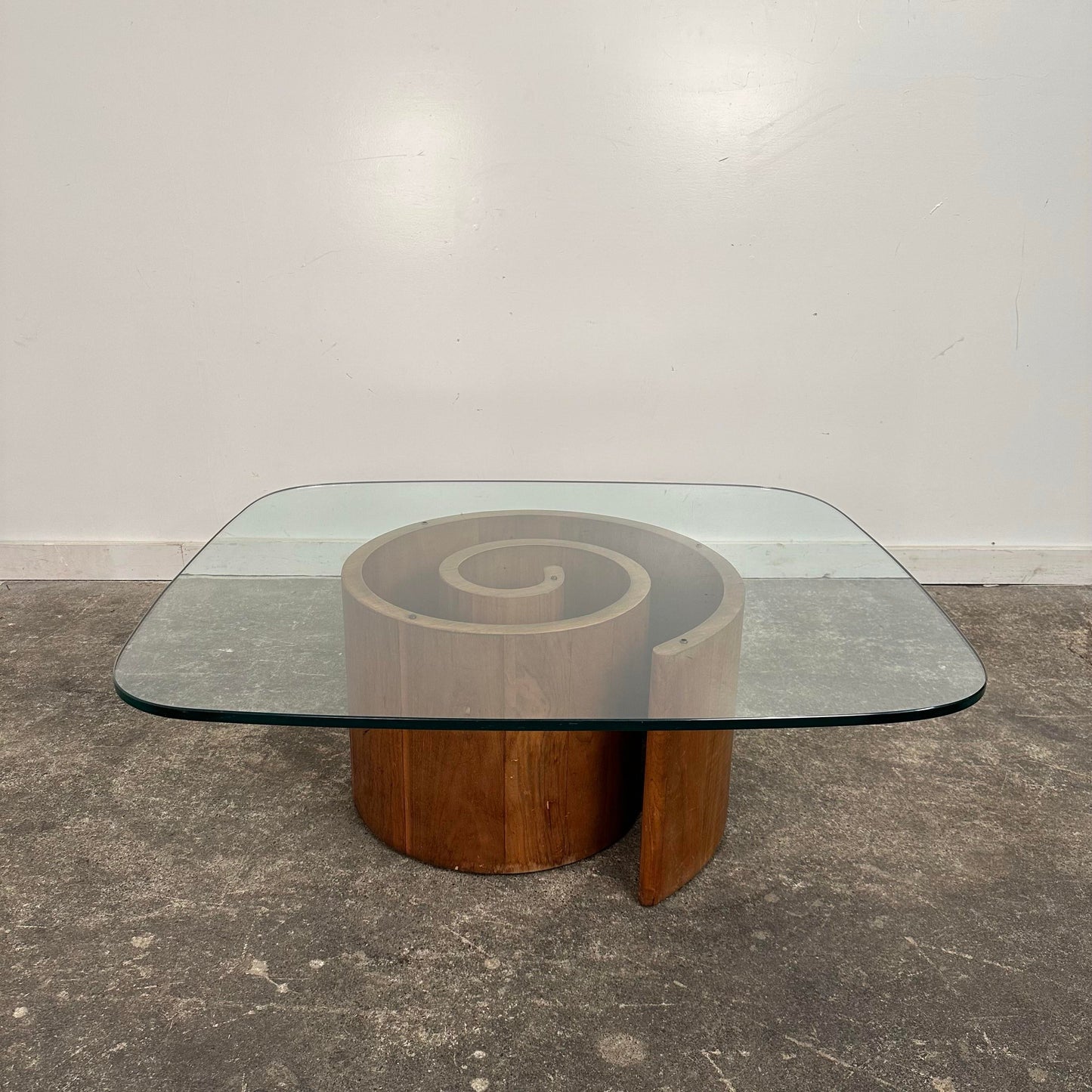Vladimir Kagan Walnut Snail Coffee Table