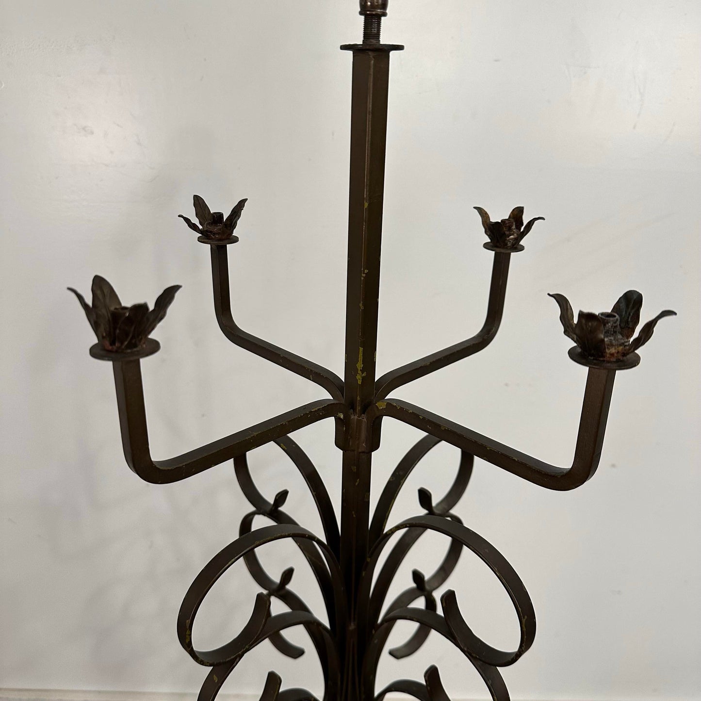 French Art Deco Wrought Iron Floor Lamp