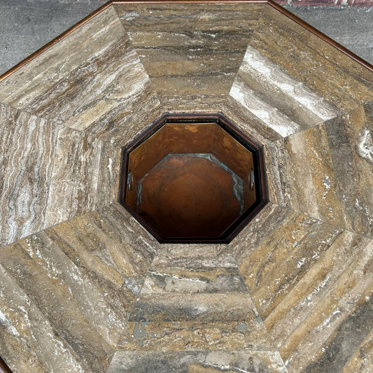 Octagonal Marble Top Game Table Possibly Harvey Probber Hidden Compartment