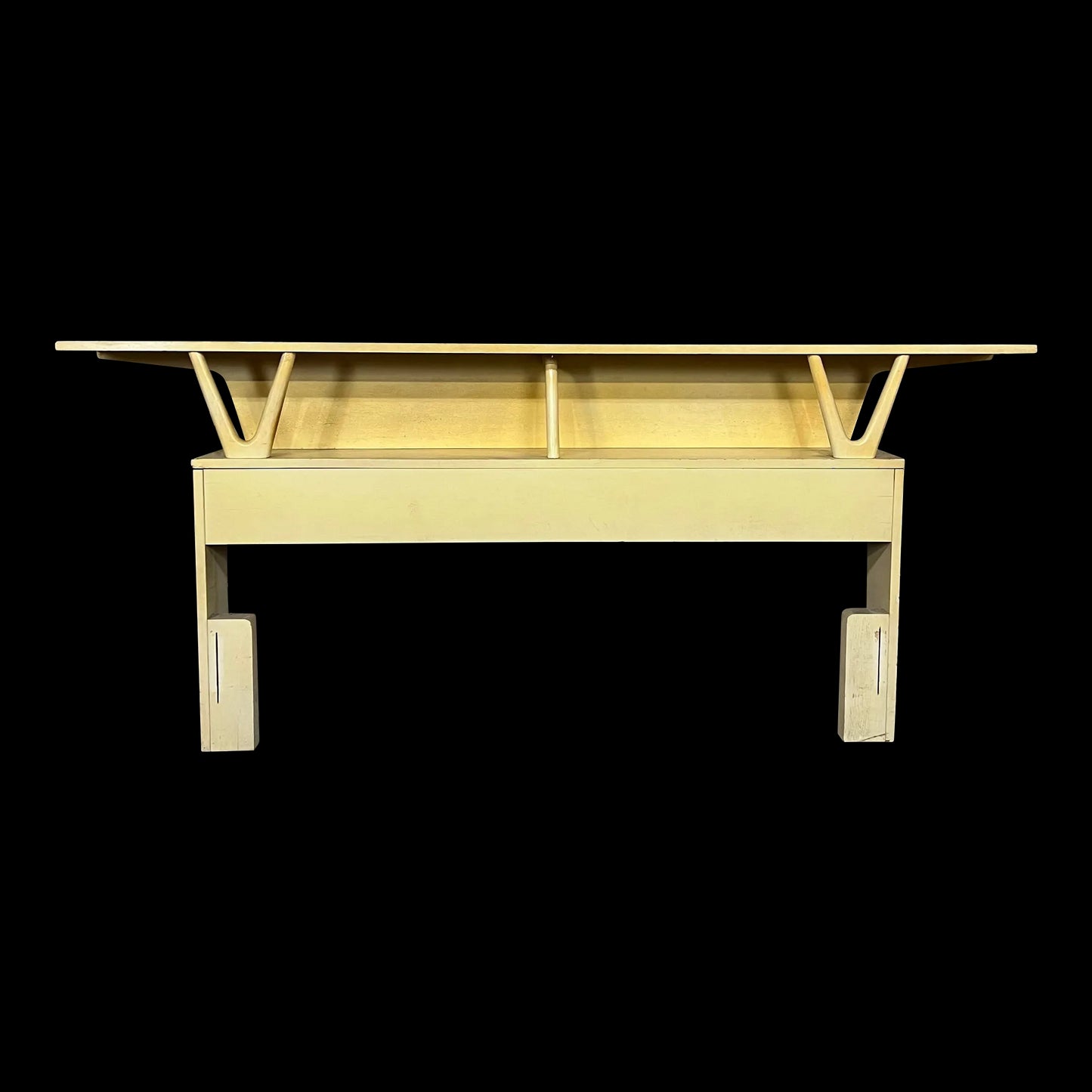 Mid Century Organic Pearsall Style Full Size Headboard Blond Light Wood