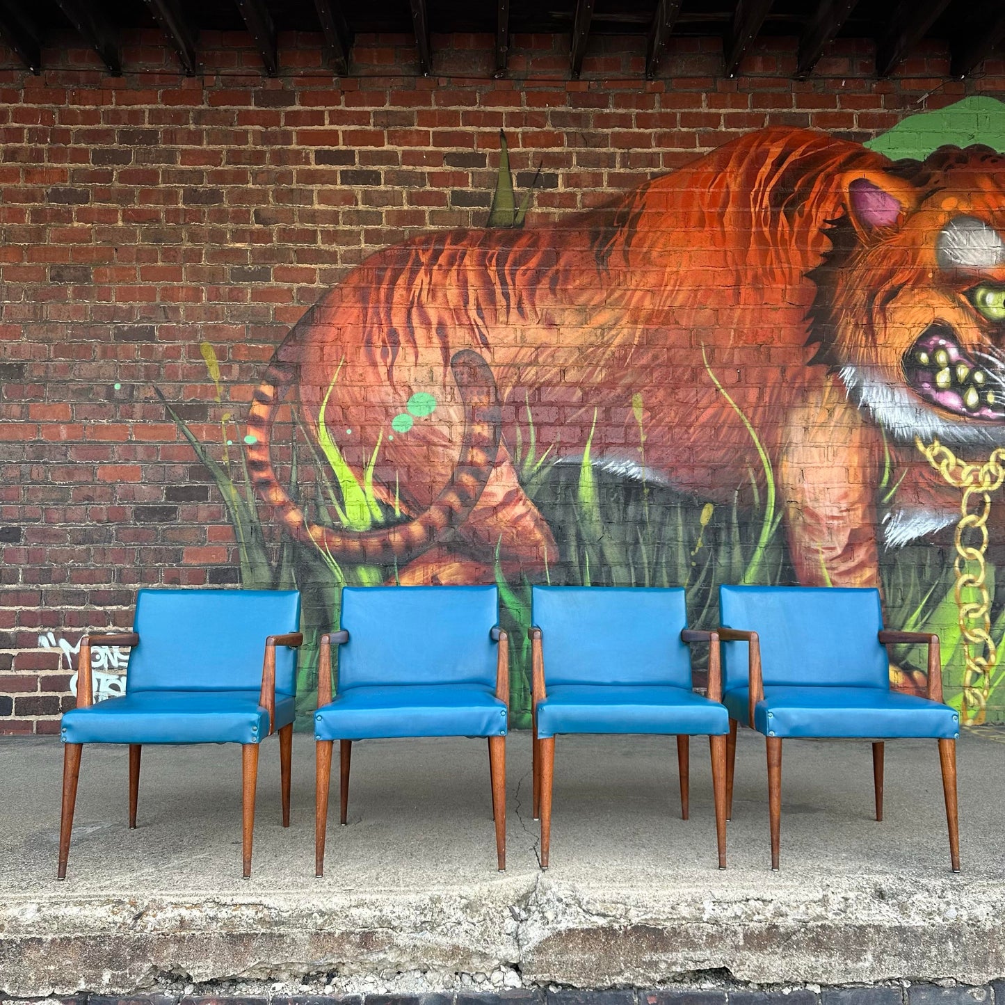 Mid-Century Modern Set of 4 Stow & Davis Arm Chairs Gibbings Style