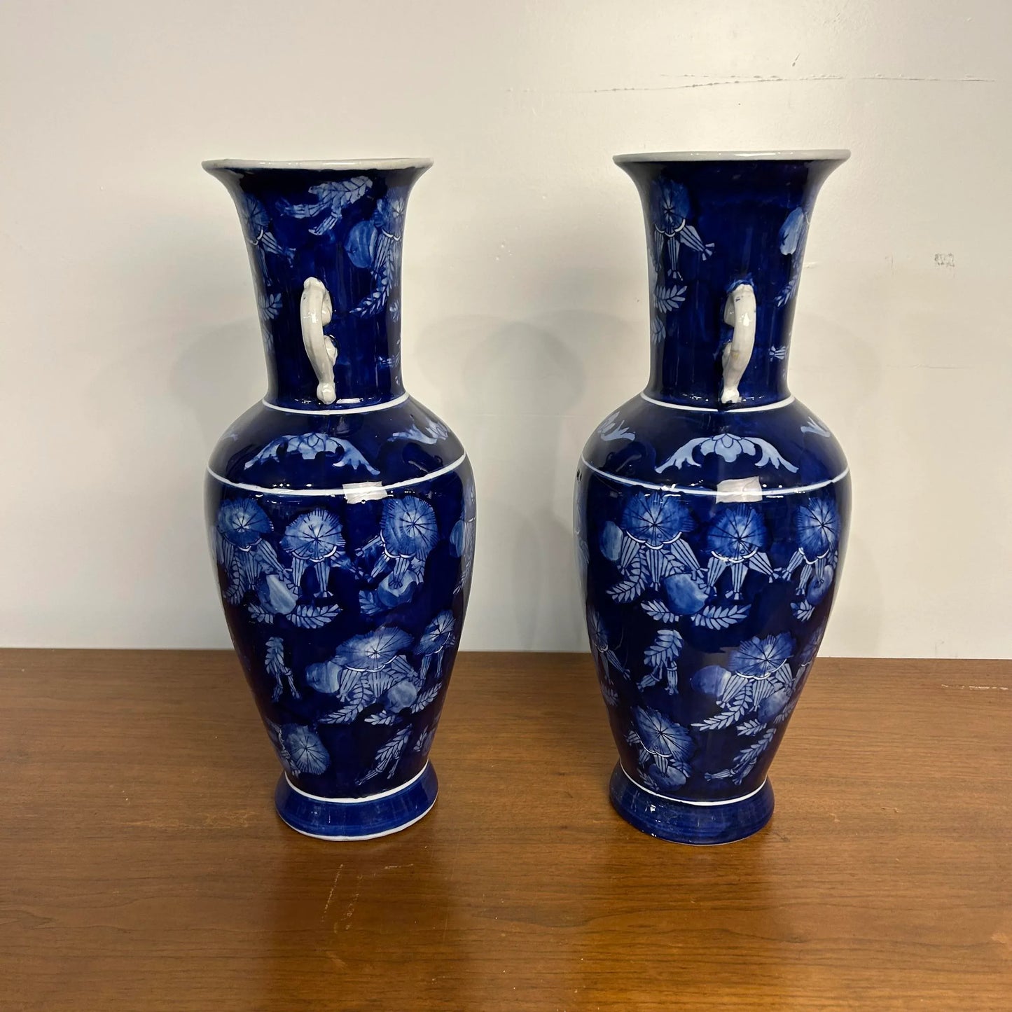 Pair of Blue Ceramic Vases