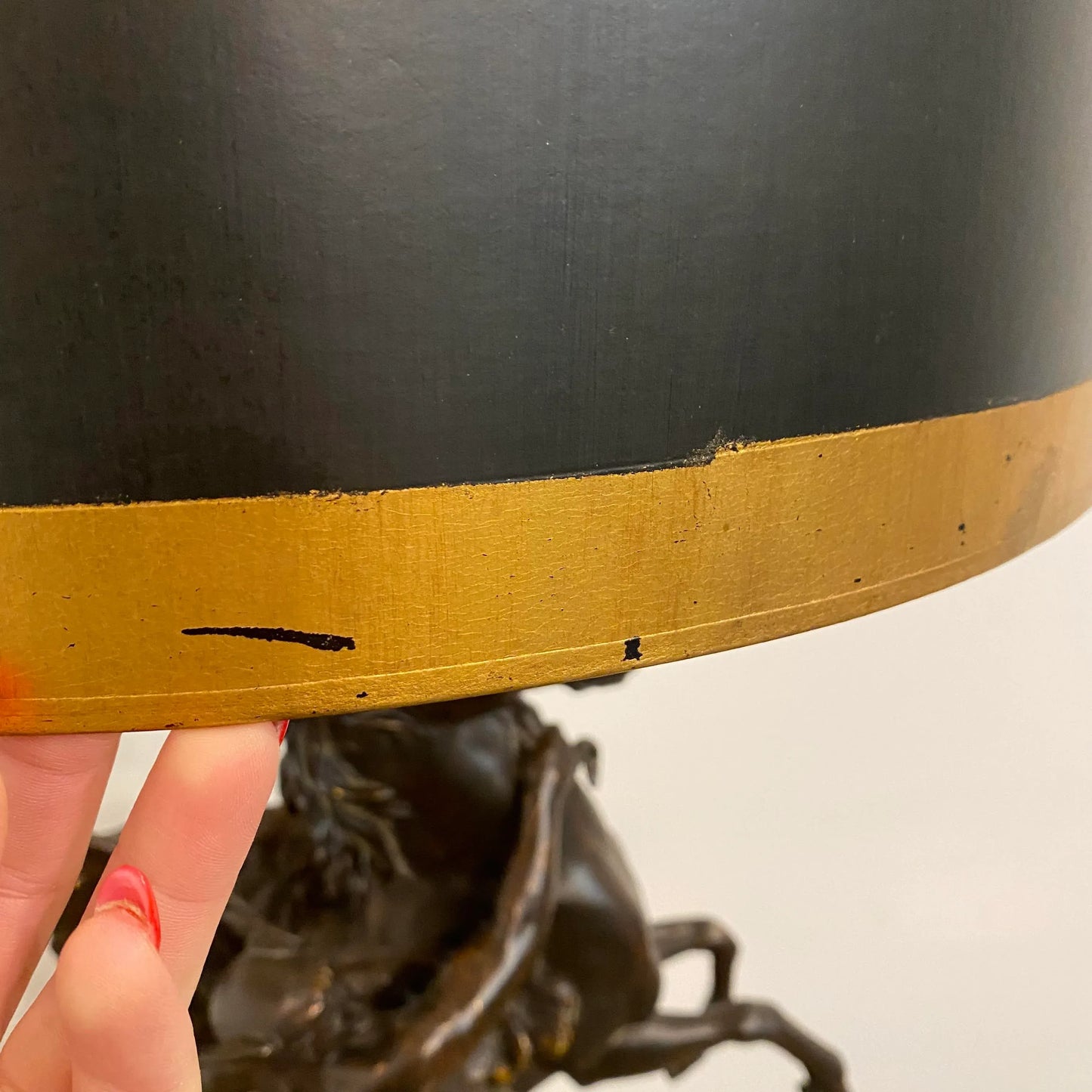 Emile Picault Bronze Sculpted Pegasus Lamp