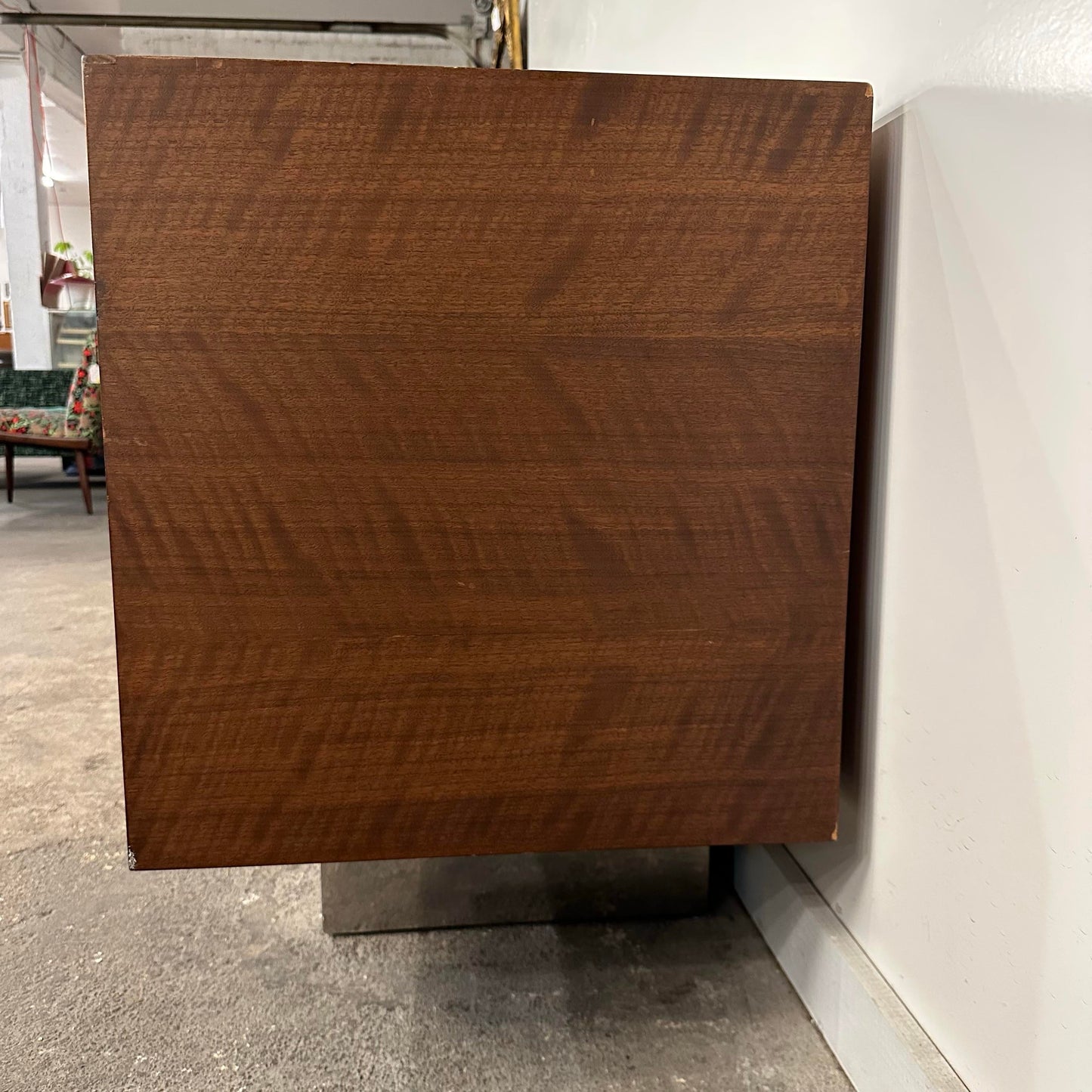 Mid Century Modern Helikon Walnut Chrome and Marble Credenza