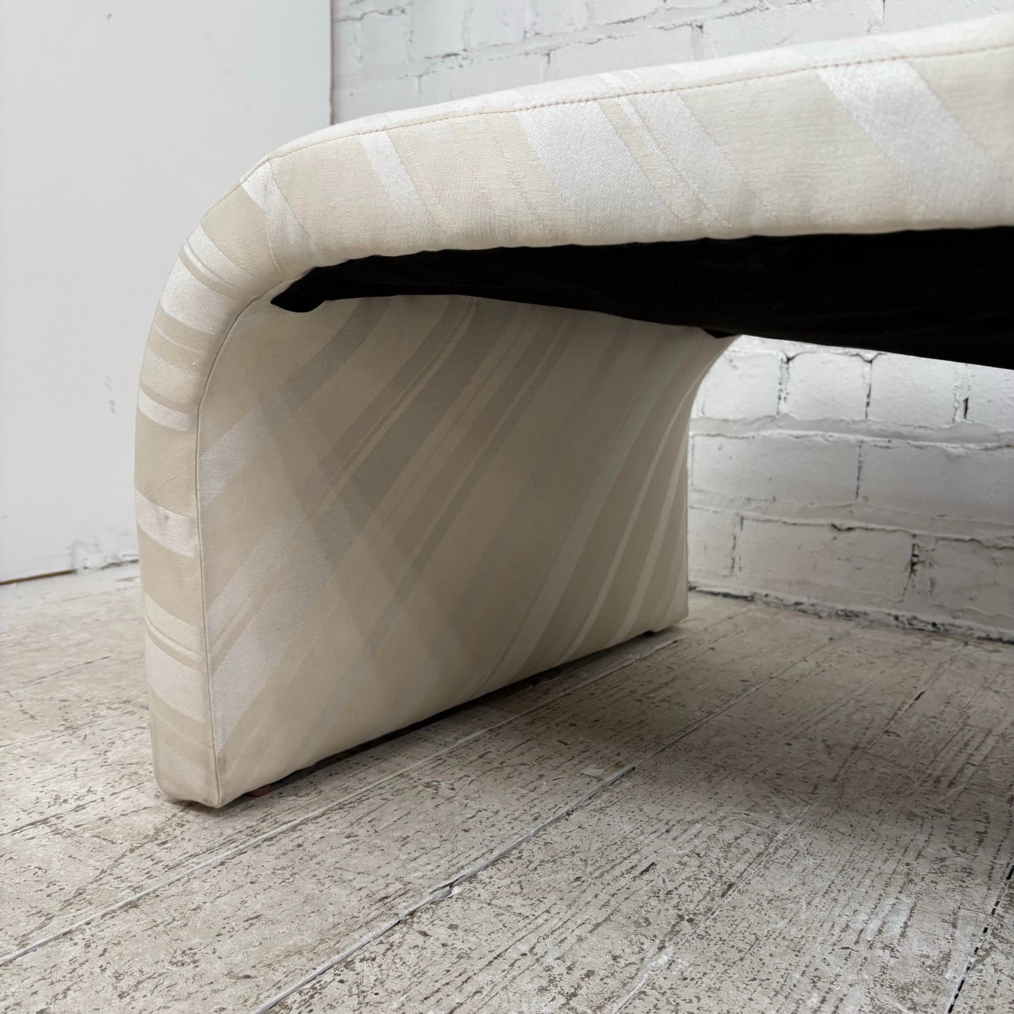 White Striped Chaise Lounge