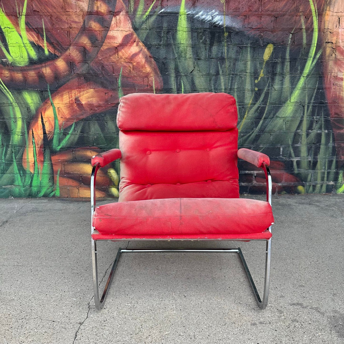 Mid Century Modern Milo Baughman Style for Carson Inc. Chrome Cantilever Lounge Chair