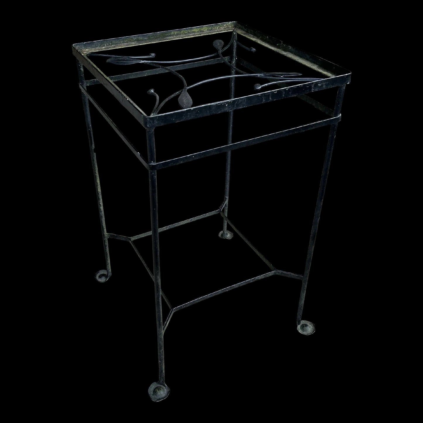 1950s Salterini Outdoor Patio Iron Tall Side Table, Attributed
