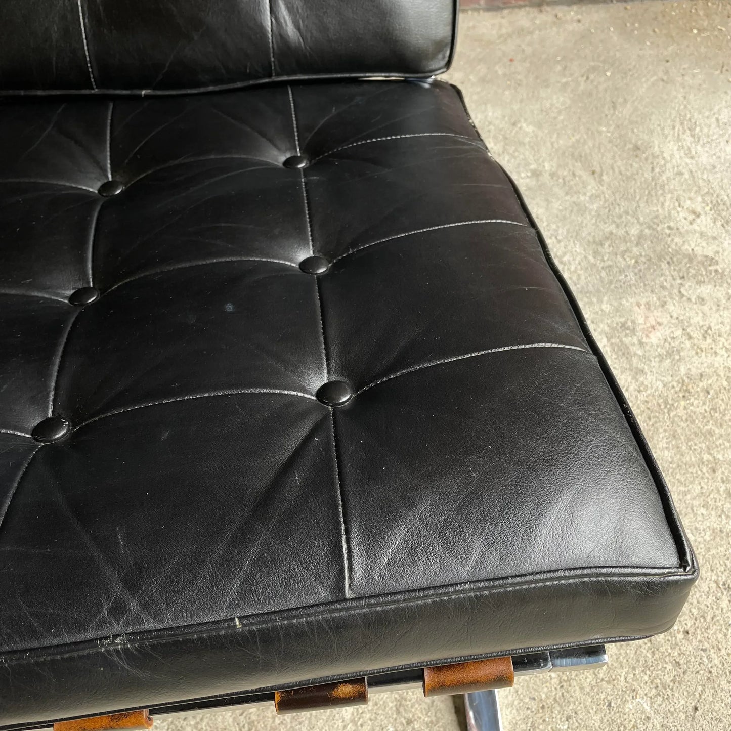 Charlton Chair Company Quality Made Barcelona Leather Chair Chrome