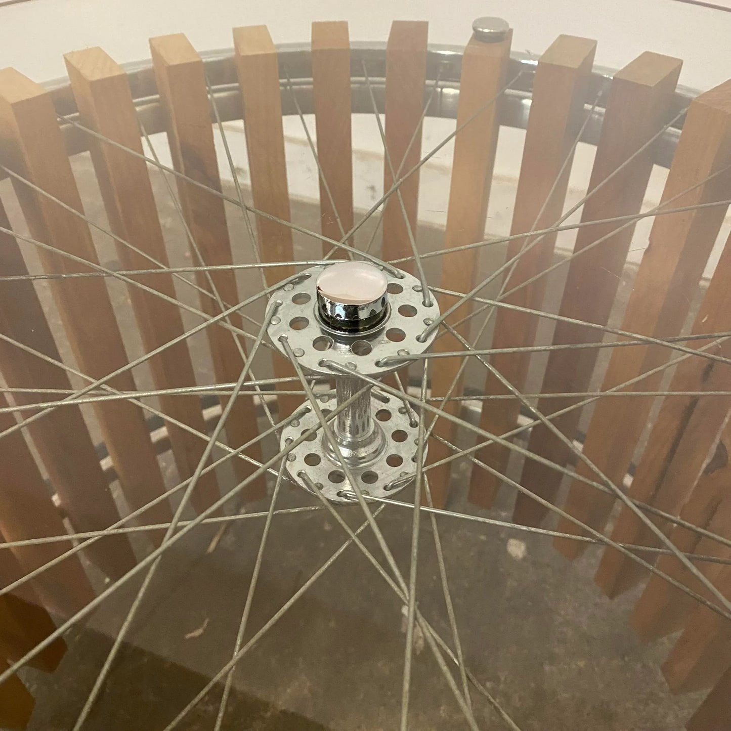 Studio Made Round Bicycle Wheel Table by K. Griesen