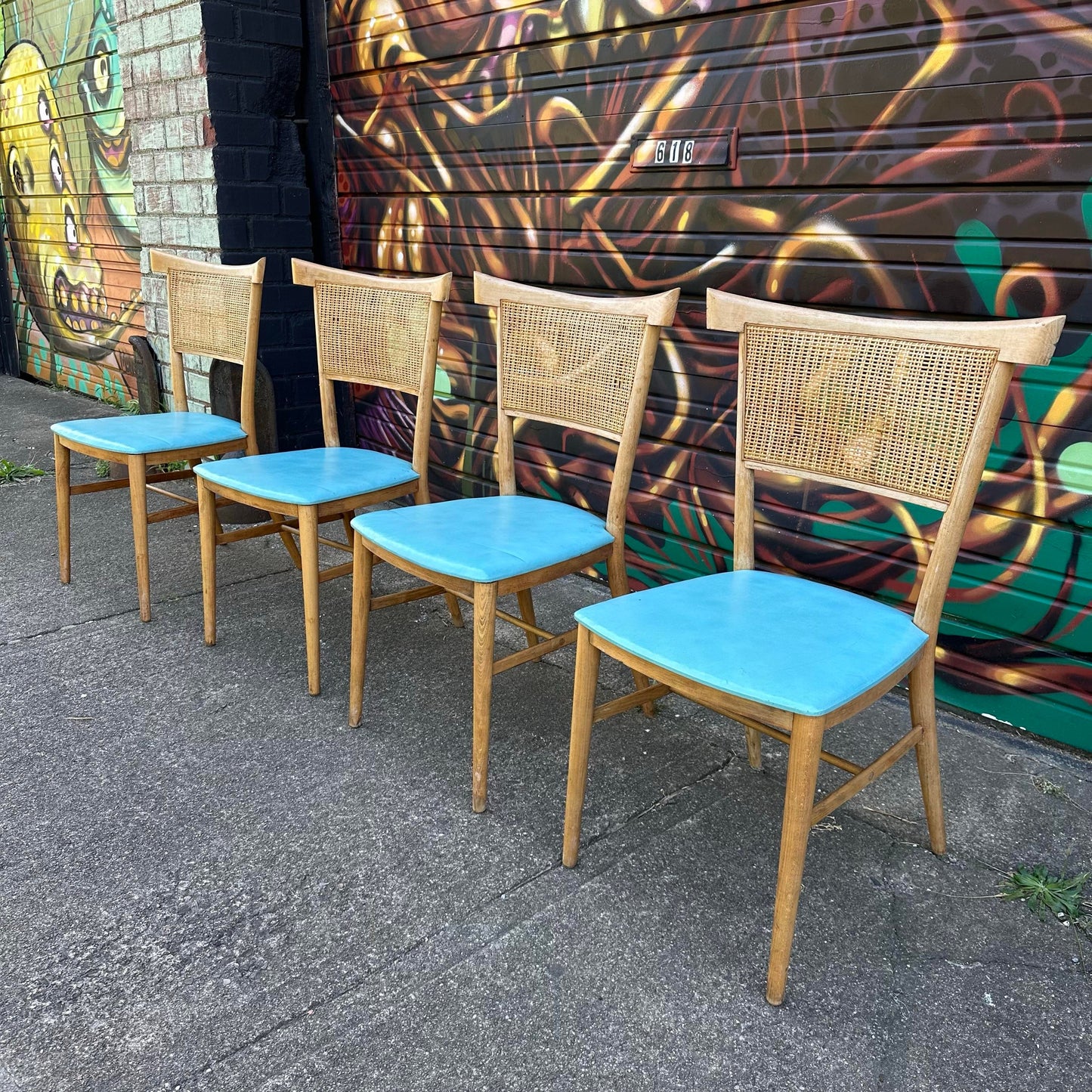 Set of 4 Paul McCobb for Planner Group Cane Dining Chairs