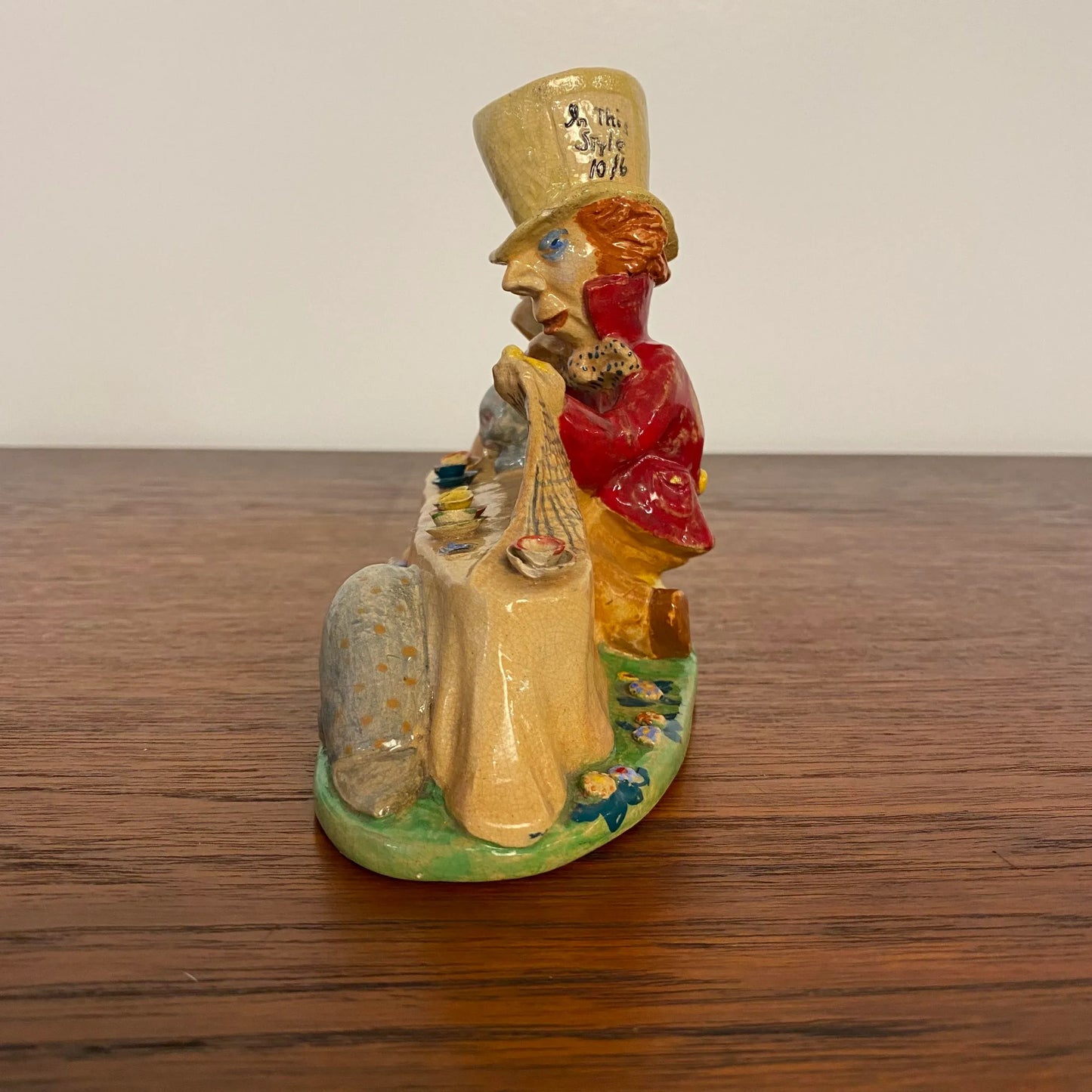 Ceramic Sculpture by Edris Eckhardt “Mad Hatter’s Tea Party” Alice in Wonderland