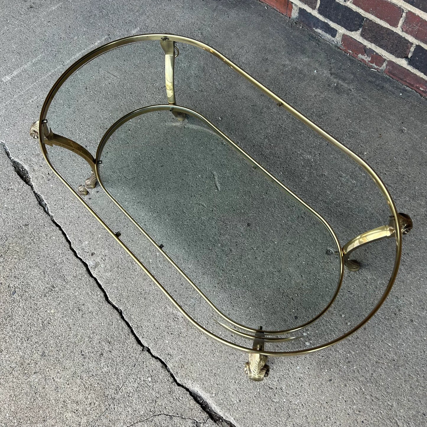 Maison Jansen Brass and Glass Coffee Table