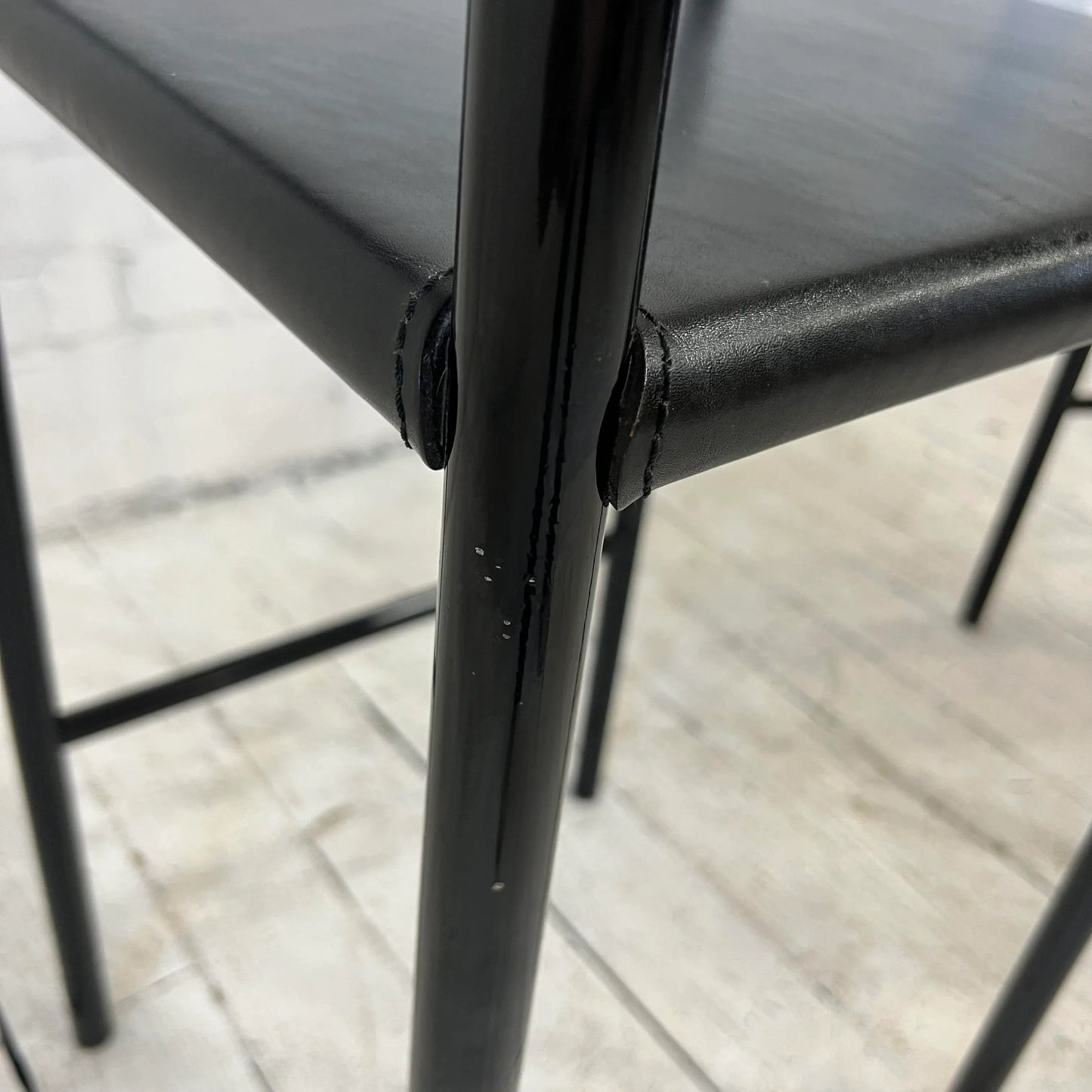 Cy Mann Post-Modern Leather Barstools