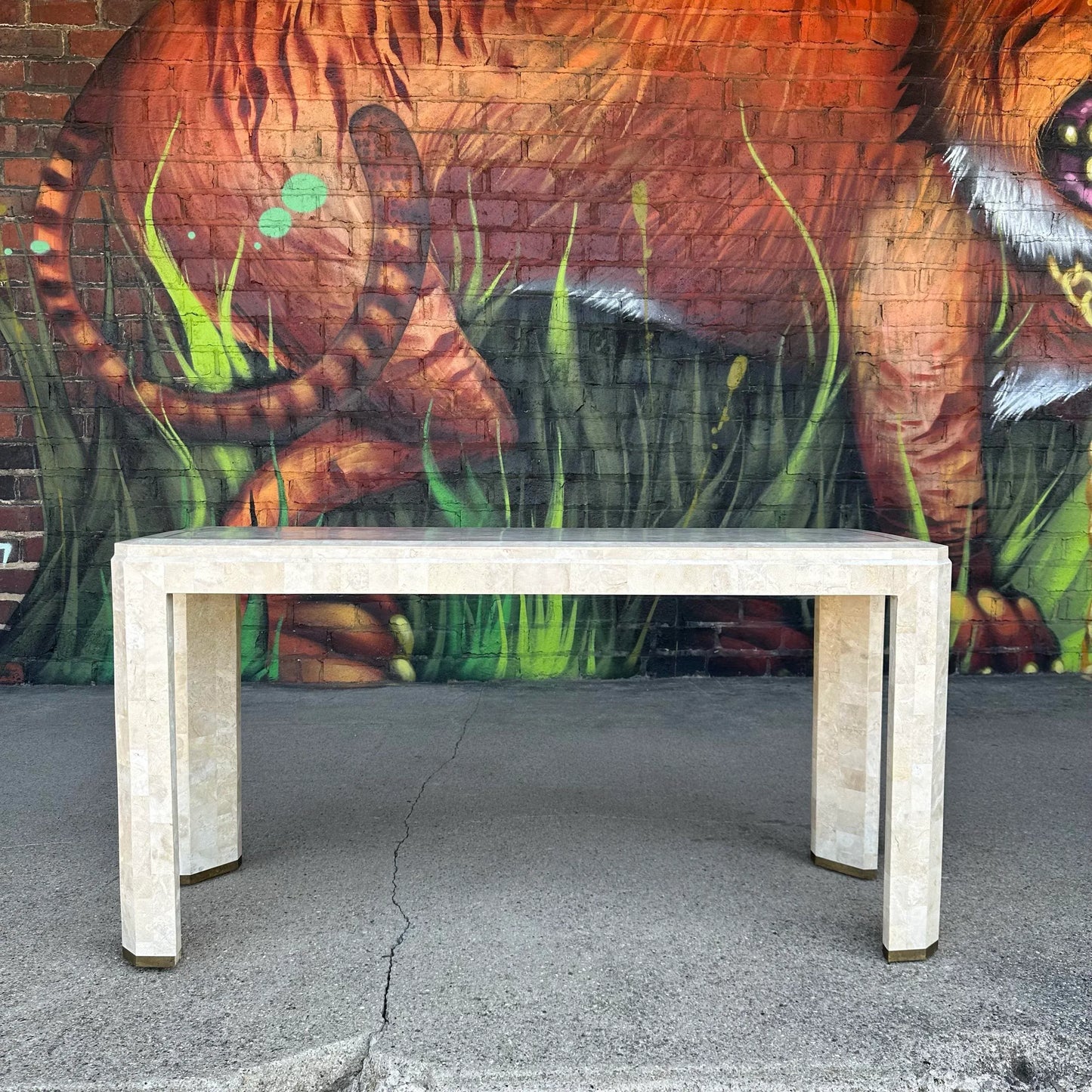Maitland-Smith Tessellated Marble Console Table