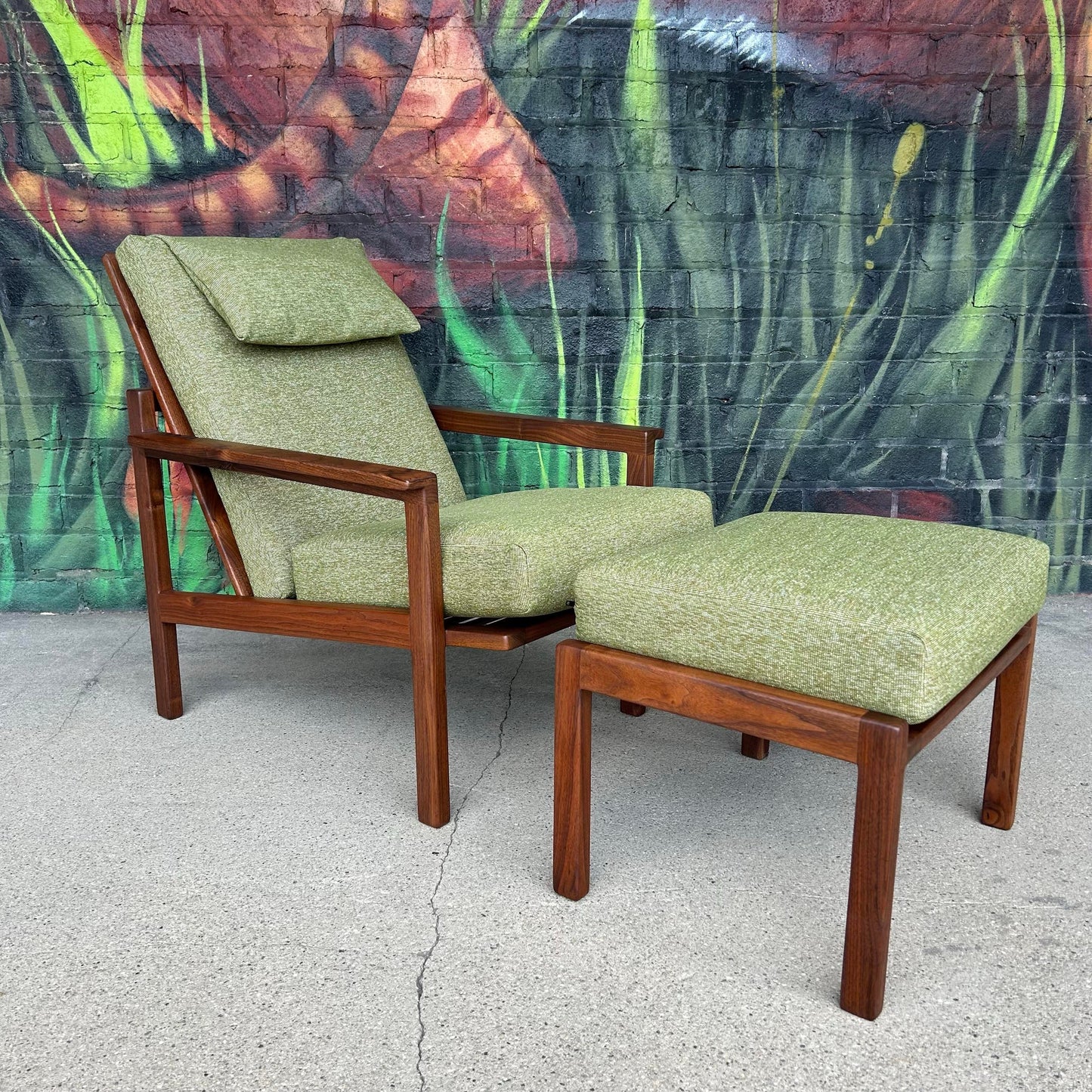 1969 Studio Made Arden Riddle Lounge Chair and Ottoman