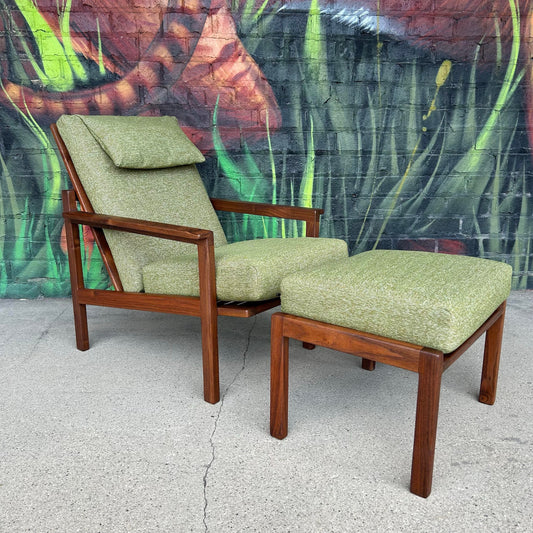 1969 Studio Made Arden Riddle Lounge Chair and Ottoman