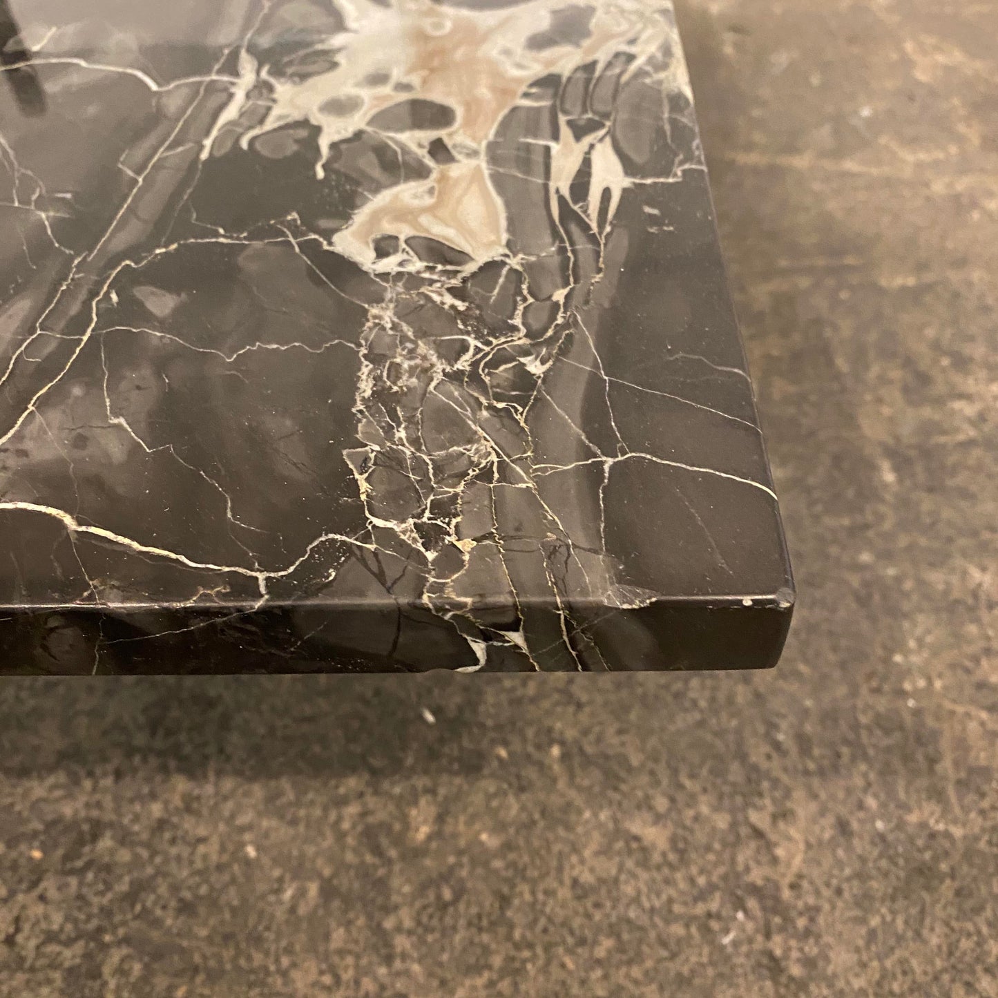 1960s Mid-Century Modern Black Marble Coffee Table
