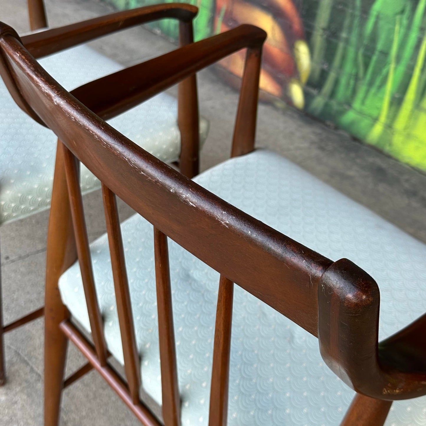 Pair of American Walnut Armchairs by Heritage Henredon