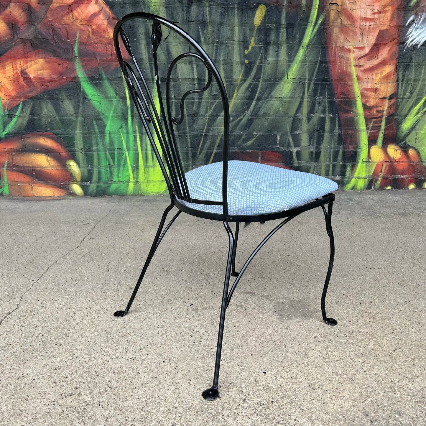 Mid 20th Century Salterini Outdoor Dining Chair Flower Stem Design, Attributed